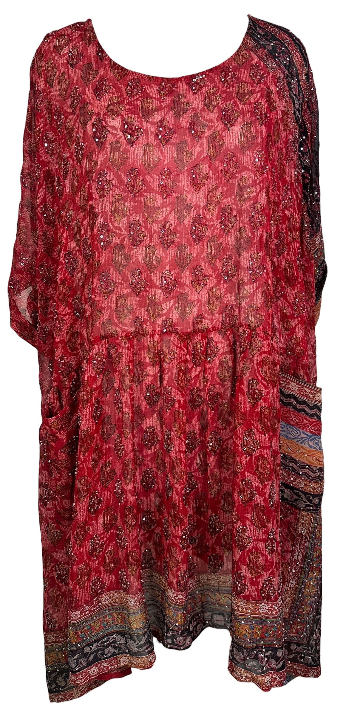 PRG8416 Sheer Avatar Pure Silk Boxy Babydoll Dress