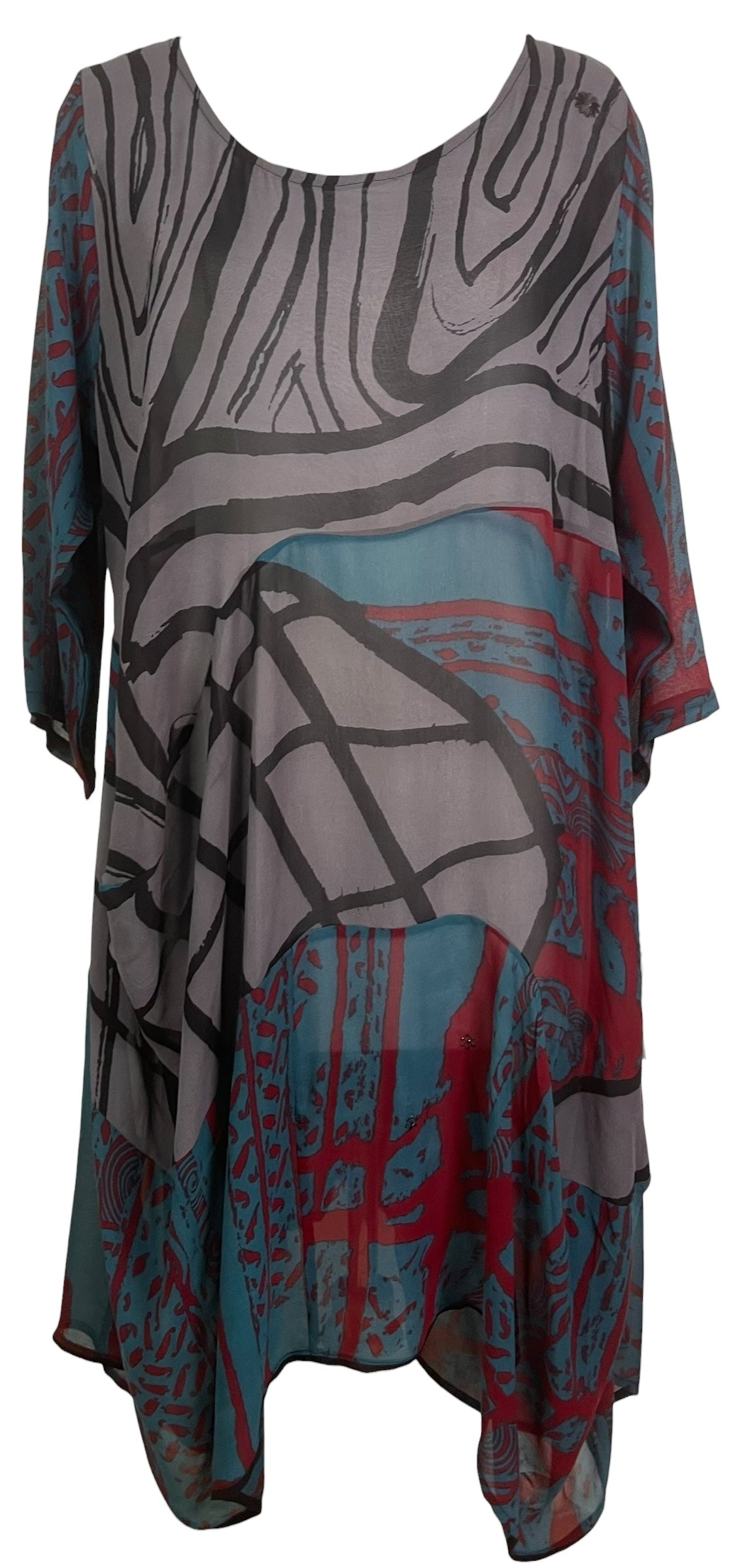 PRG8922 Sheer Wabi Sabi Sculptural Silk Long Tunic Dress by 15 FEBRUARY 2026 – Handmade ethical Sculptural Dress from sariKNOTsari using upcycled silk. Designed in Canada for travel and slow fashion, loved from Toronto to LA to Sydney.