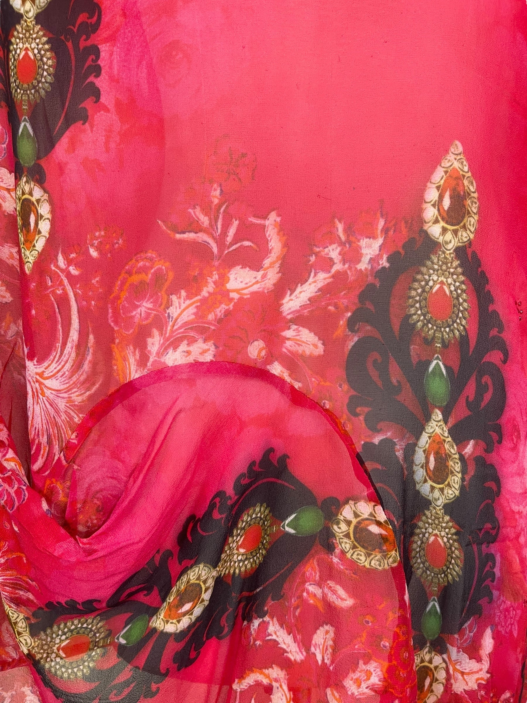 PRG7783 Sheer Avatar Pure Silk Self Pocket Tunic Dress