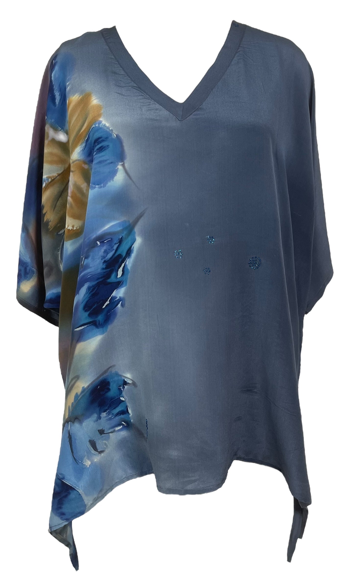 PRC8209 Avatar Pure Silk Long Tunic with Side Ties