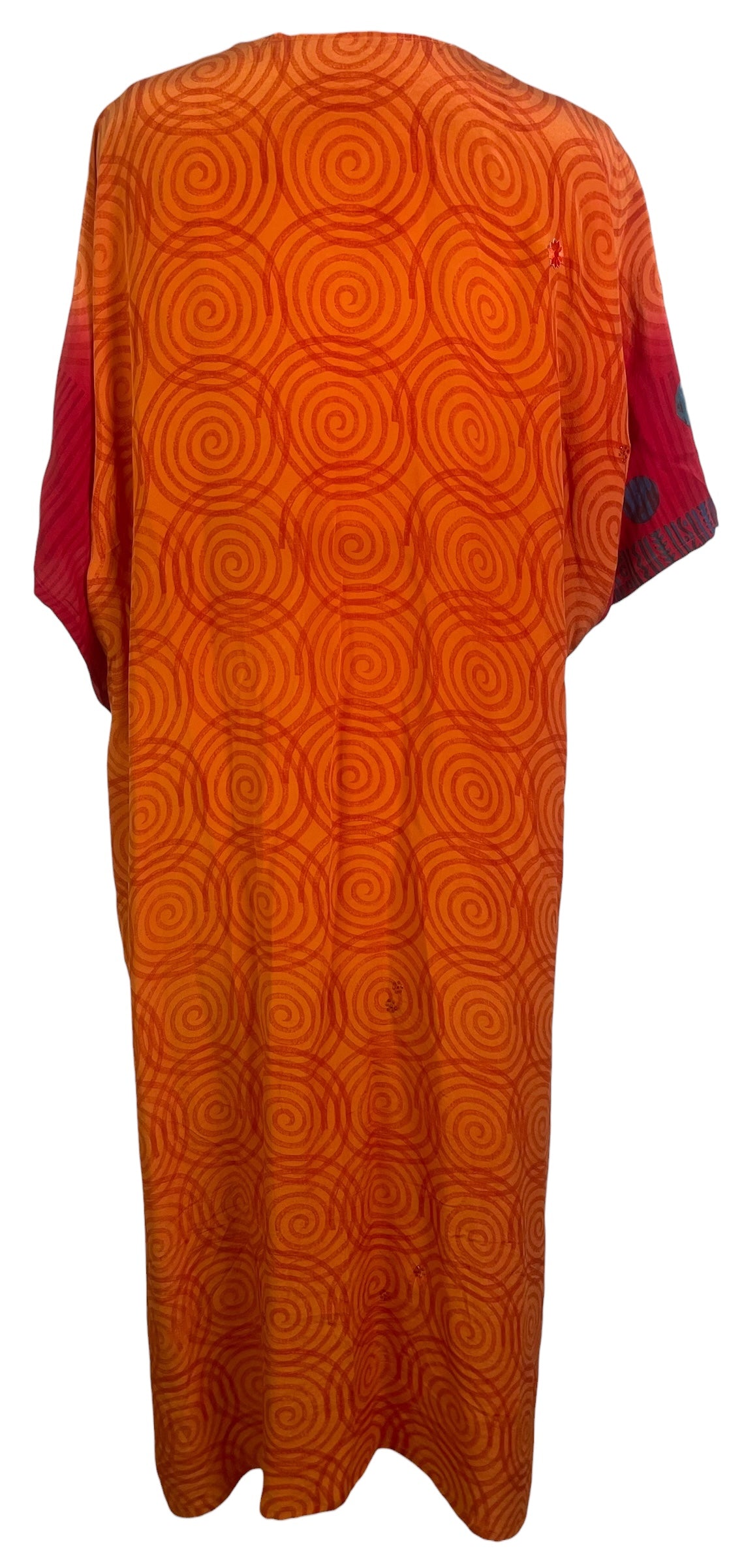 PRC8879 Avatar Long Pure Silk Kimono Sleeved Duster with Belt