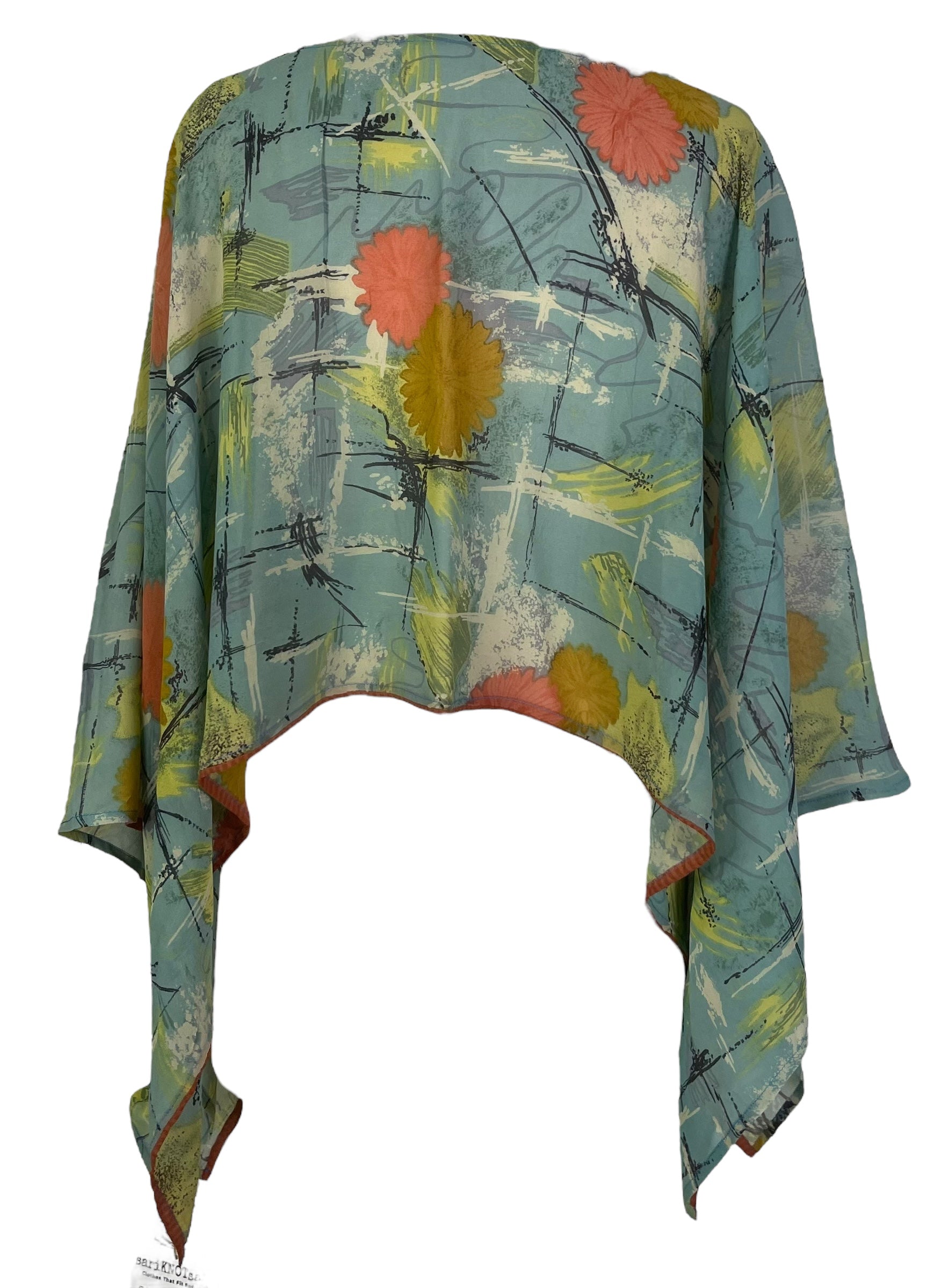 PRG7709 Sheer Avatar Pure Silk Capelet Poncho