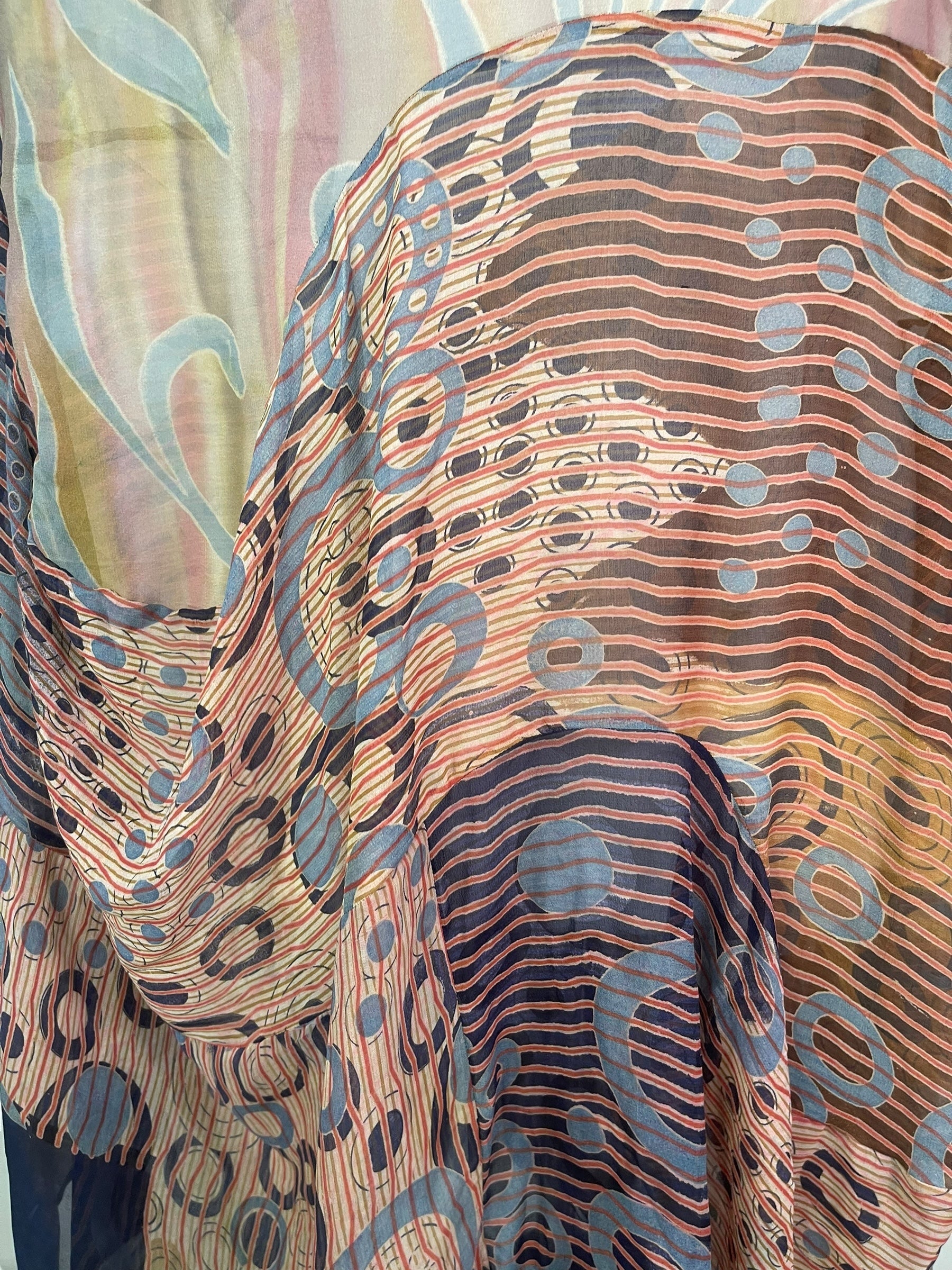 PRG7990 Sheer Wabi Sabi Sculptural Silk Long Tunic Dress