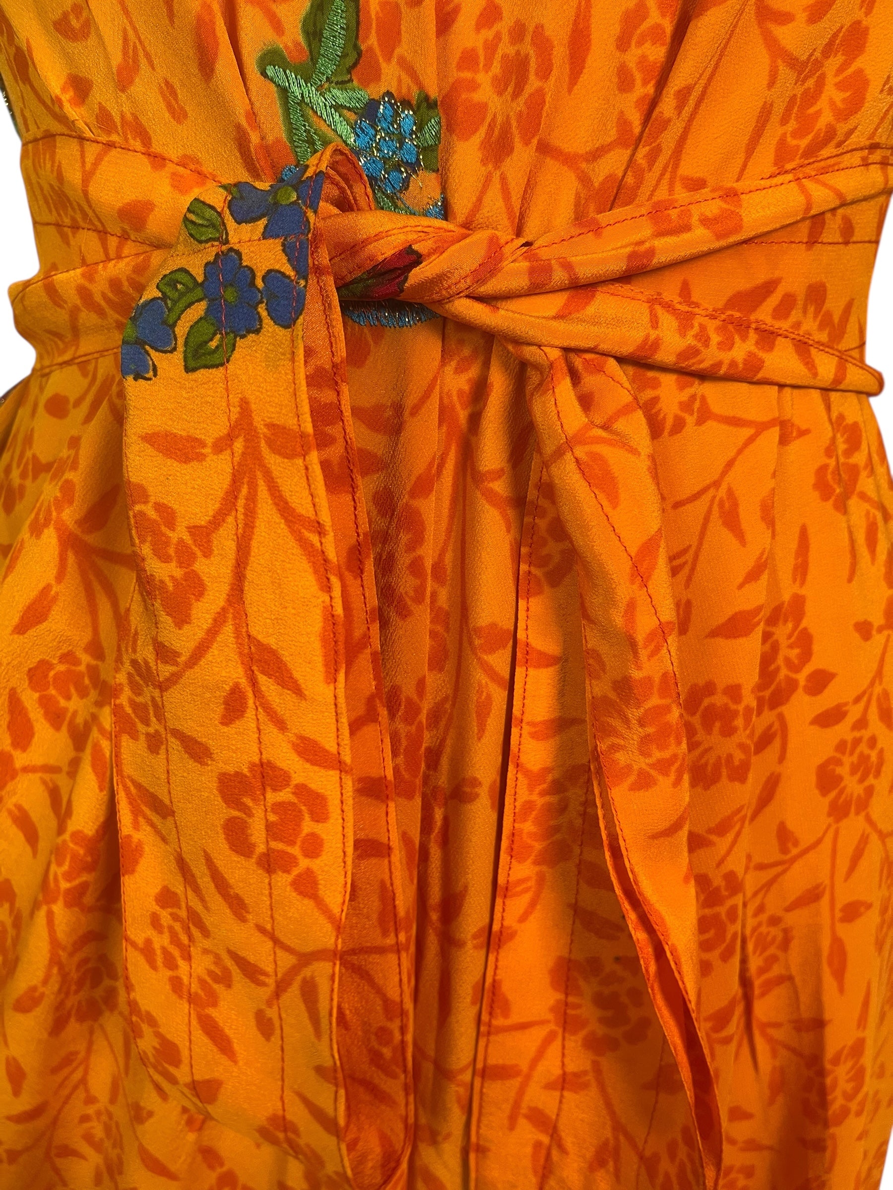 PRC8822 Wabi Sabi Pure Silk Maxi Dress with Belt
