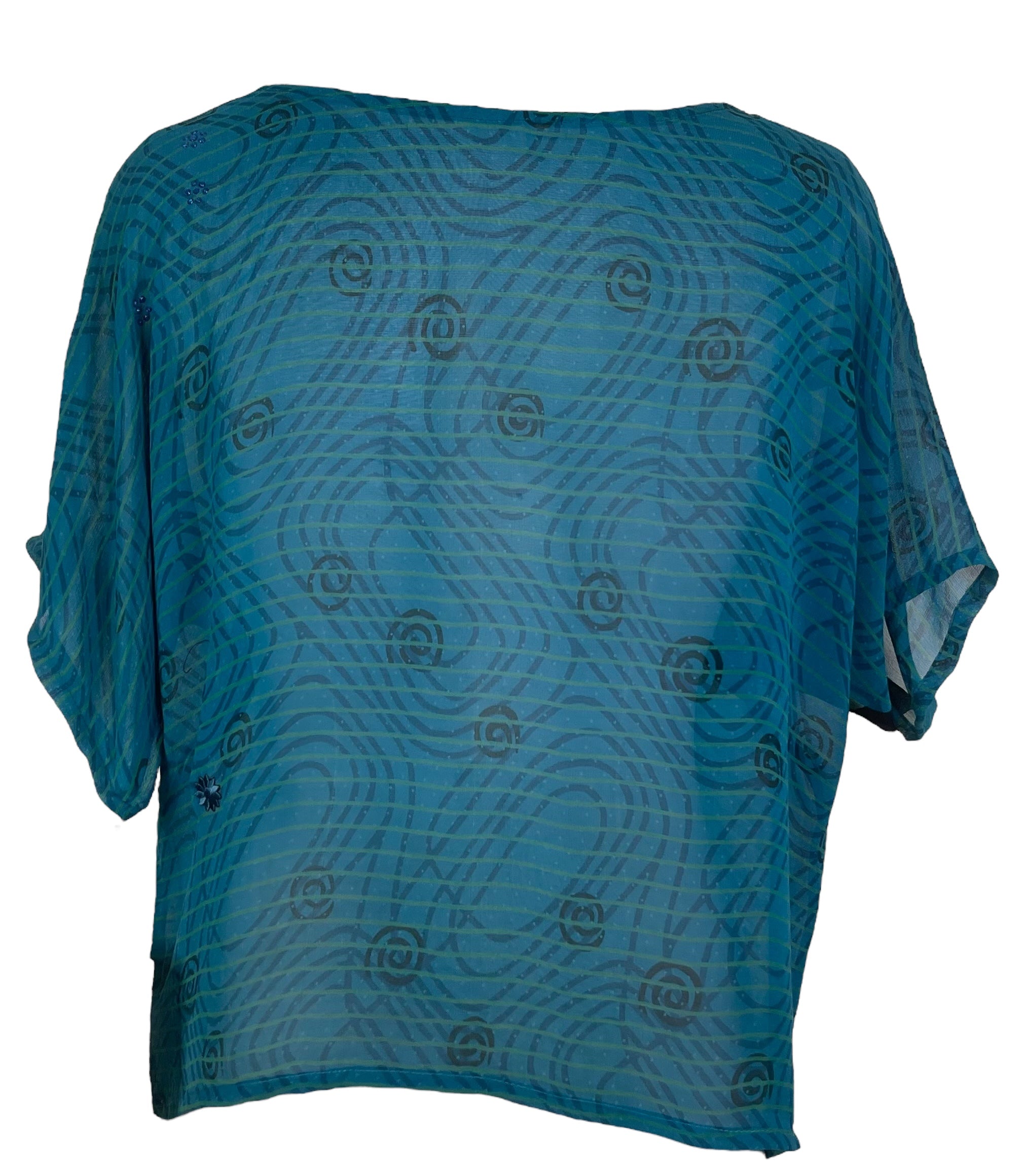 PRG7267 Sheer Avatar Pure Silk Boxy Top