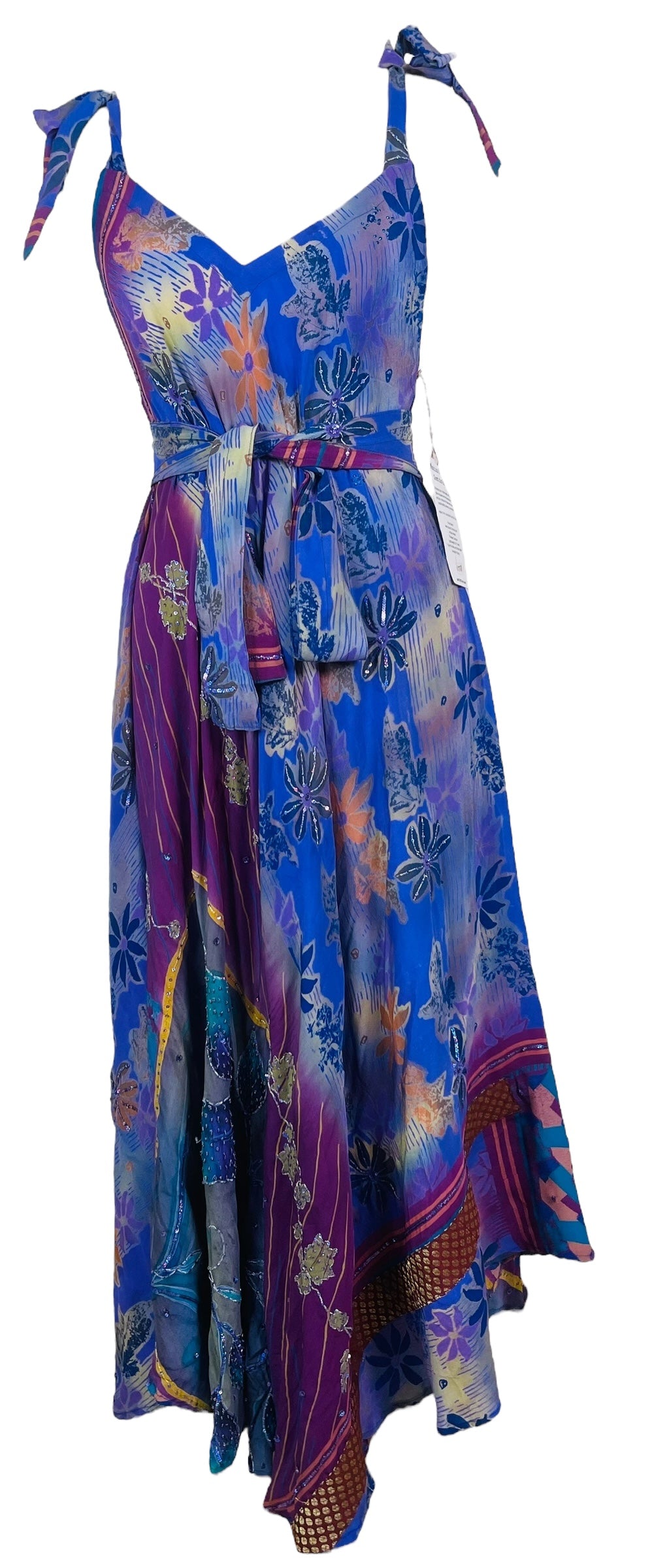 PRC7758 Avatar Pure Silk Maxi Dress with Belt