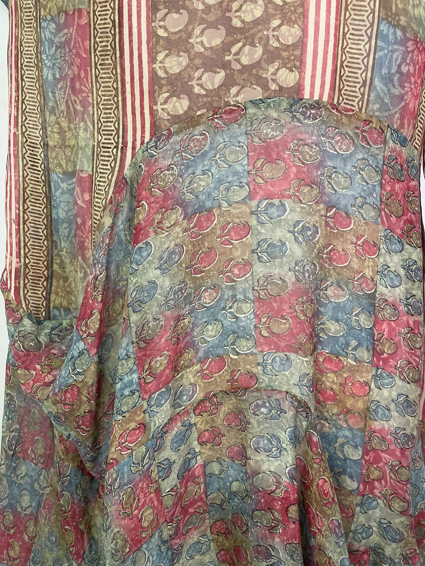 PRG7991 Sheer Avatar Pure Silk Sculptural Long Tunic Dress