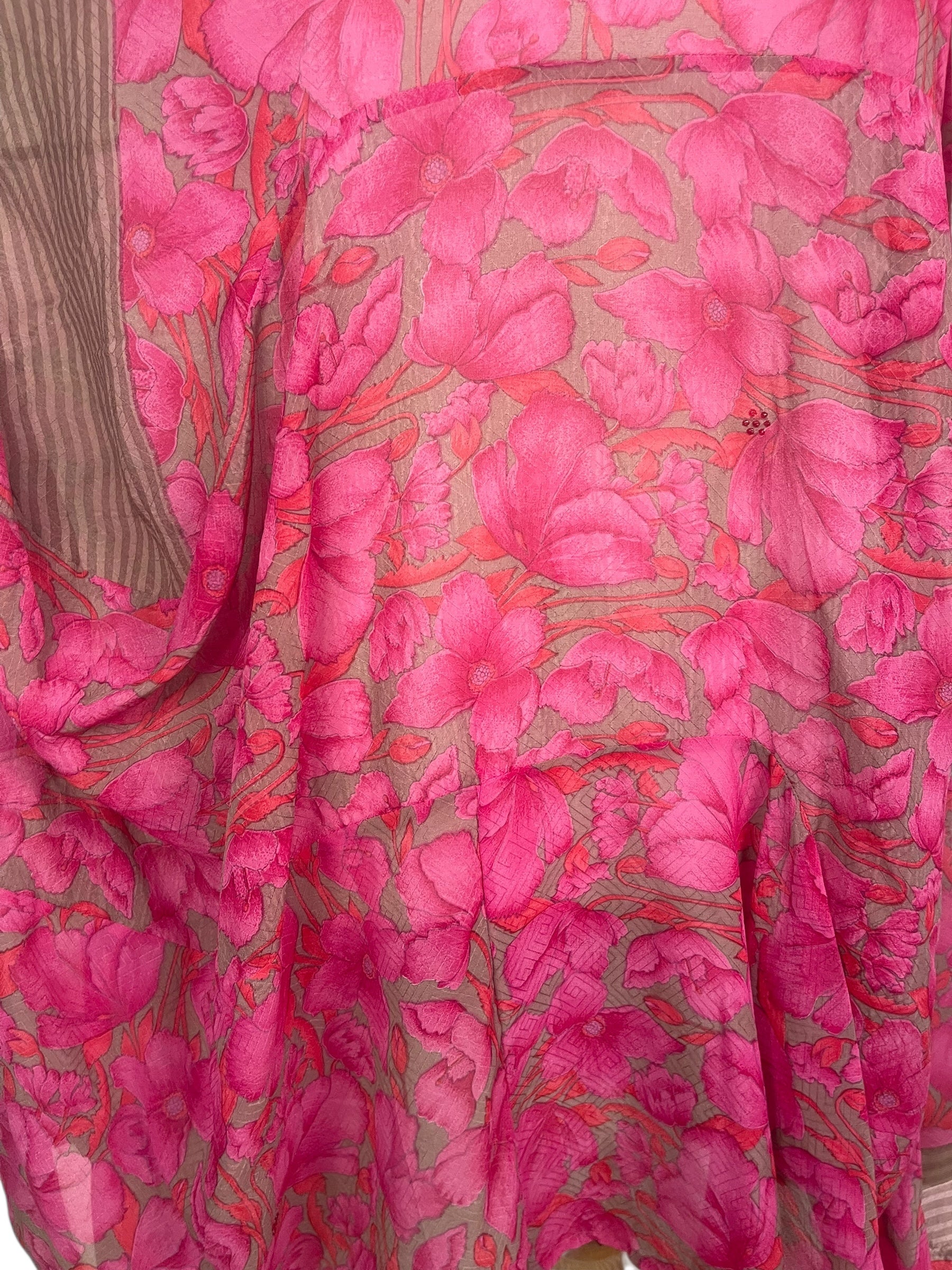 PREVIEW PRG8435 Sheer Avatar Pure Silk Sculptural Long Tunic Dress by FEBRUARY2026 – Handmade ethical Sculptural Dress from sariKNOTsari using upcycled silk. Designed in Canada for travel and slow fashion, loved from Toronto to LA to Sydney.