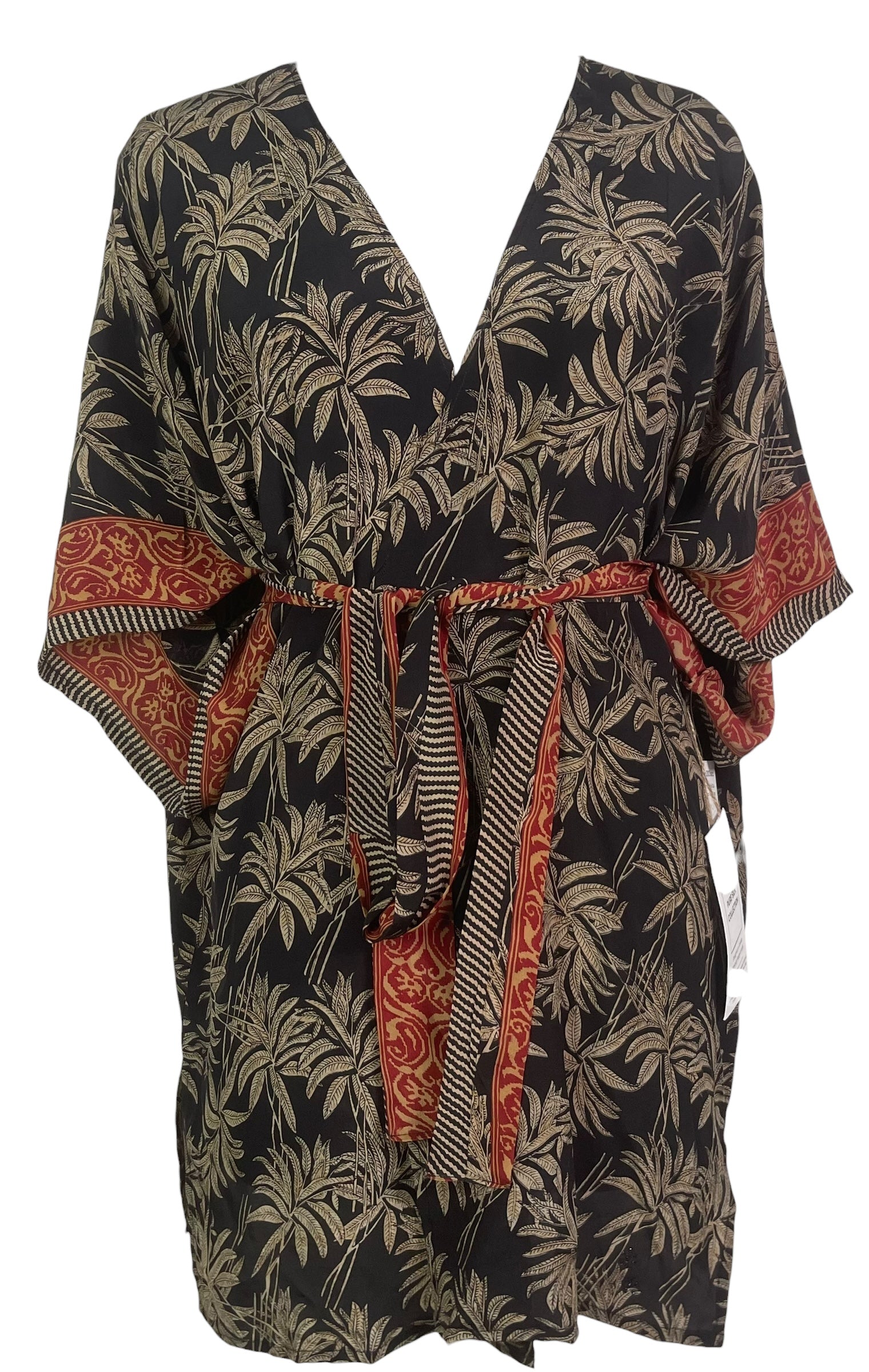 PRC8626 Avatar Pure Silk Kimono-Sleeved Jacket with Belt