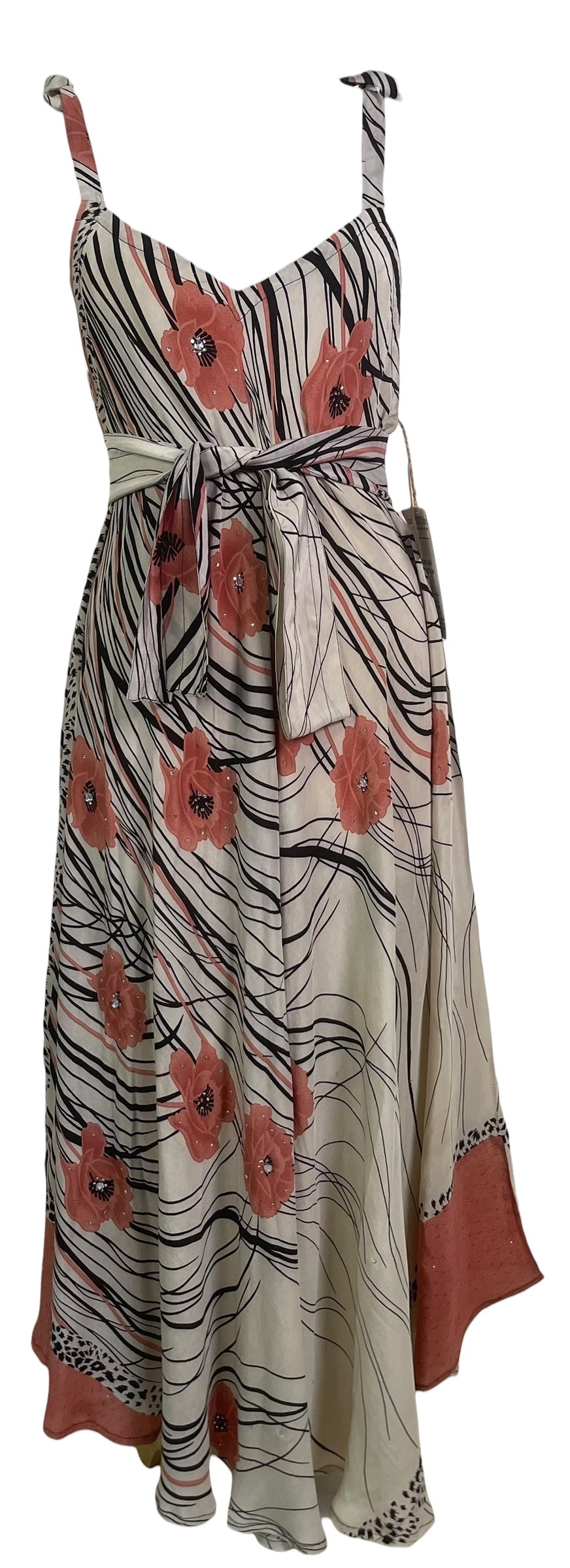 PRC8832 Wabi Sabi Pure Silk Maxi Dress with Belt