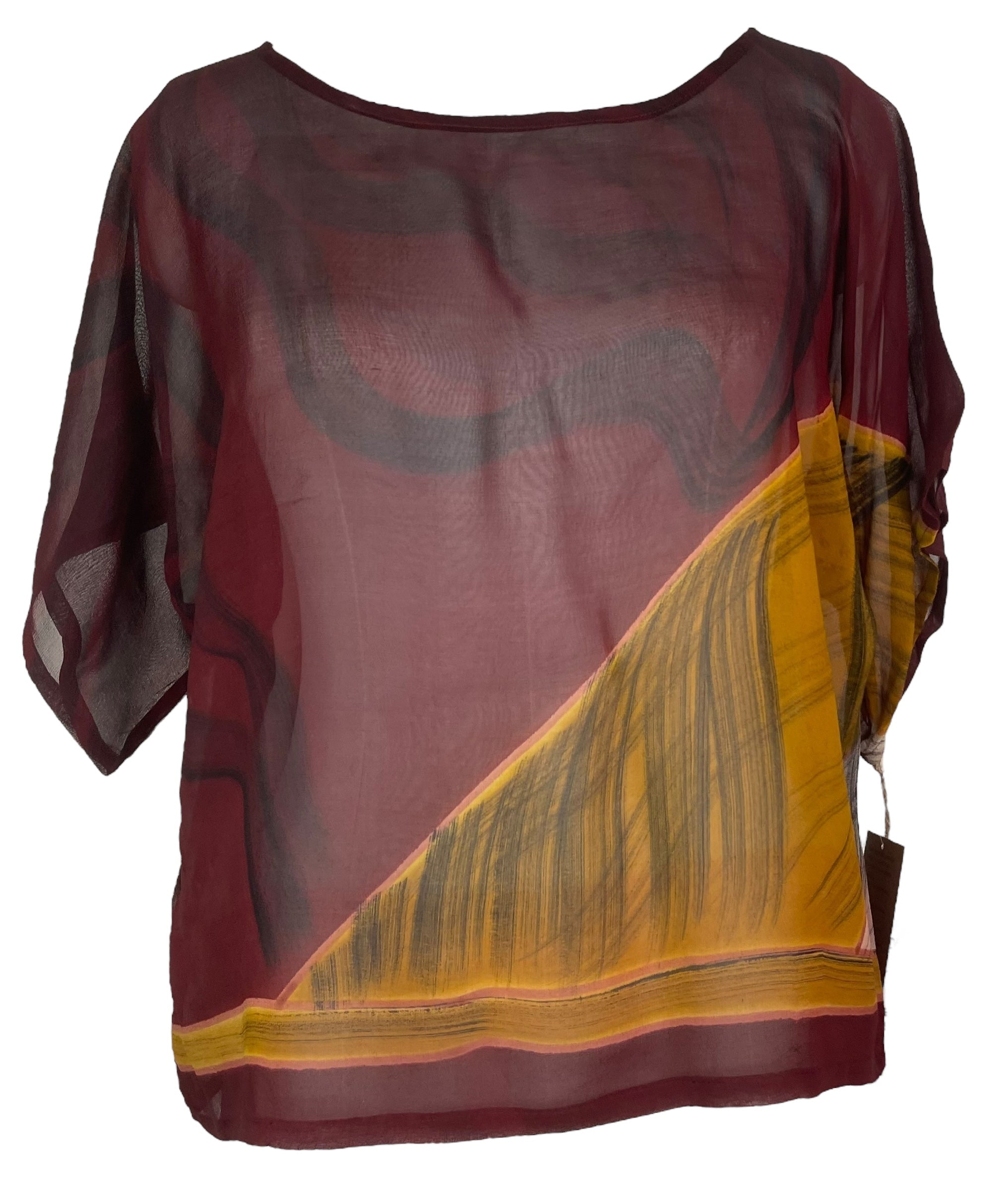 PRG7609 Sheer Wabi Sabi Pure Silk Boxy Top