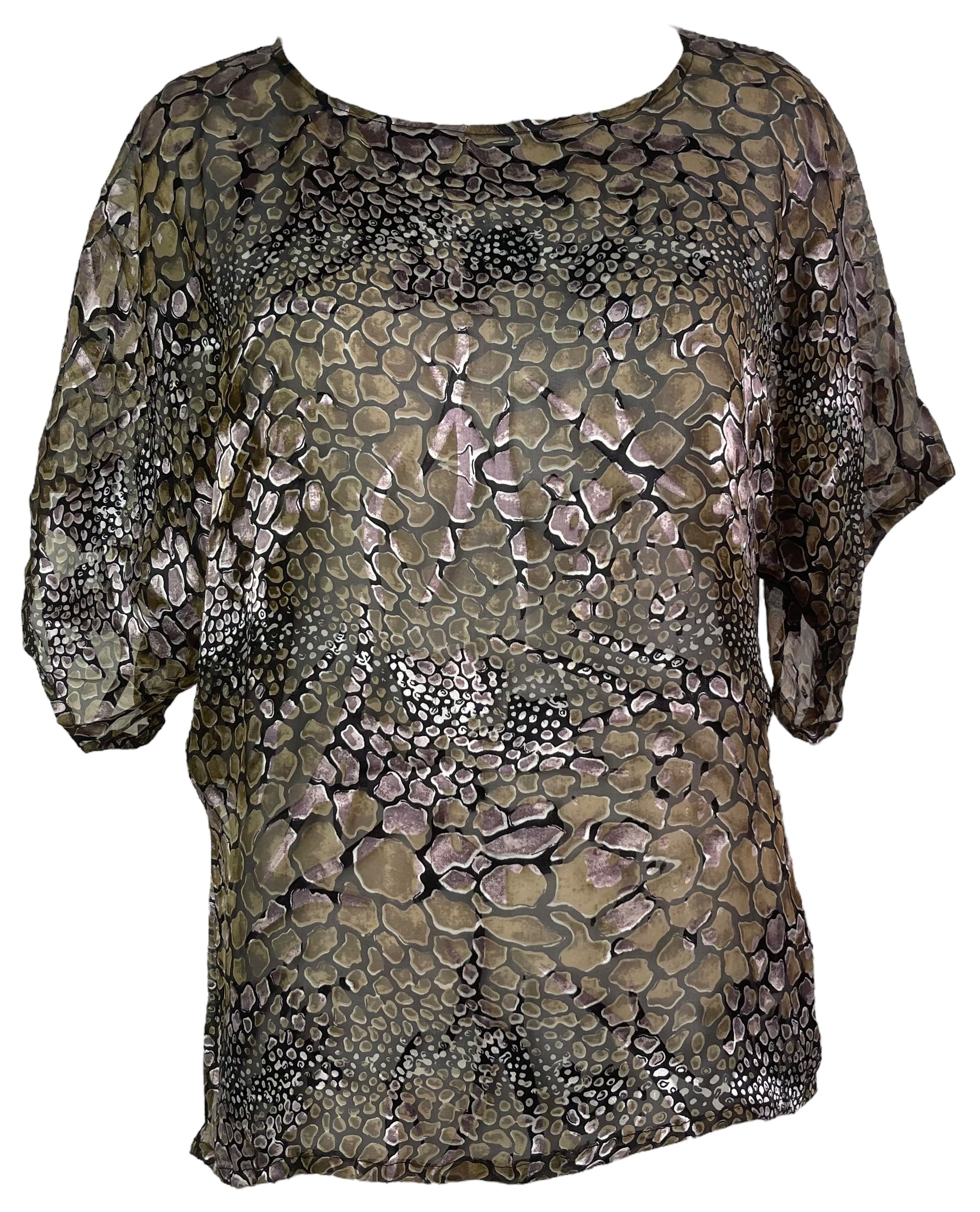 PRG7584 Sheer Wabi Sabi Pure Silk Side Slit Top by DECEMBER2025 – Handmade ethical Side Slit Top from sariKNOTsari using upcycled silk. Designed in Canada for travel and slow fashion, loved from Toronto to LA to Sydney.