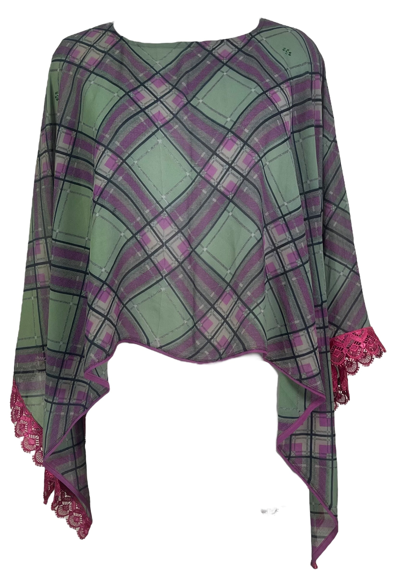 PREVIEW PRG6929 Sheer  Avatar Pure Silk Capelet Poncho by DECEMBER2025 – Handmade ethical Poncho from sariKNOTsari using upcycled silk. Designed in Canada for travel and slow fashion, loved from Toronto to LA to Sydney.