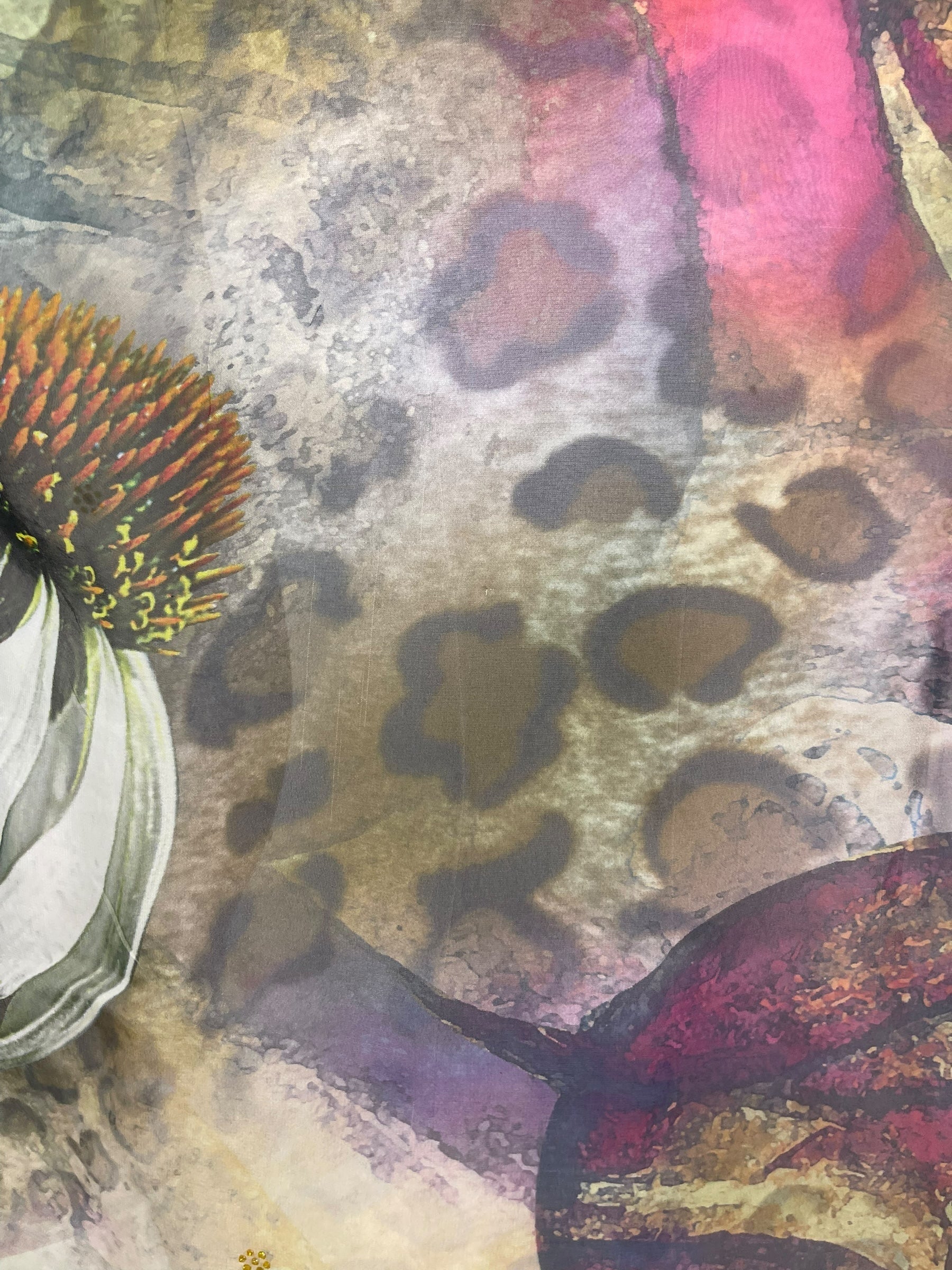 PRG8344 Sheer Avatar Pure Silk Side Slit Top