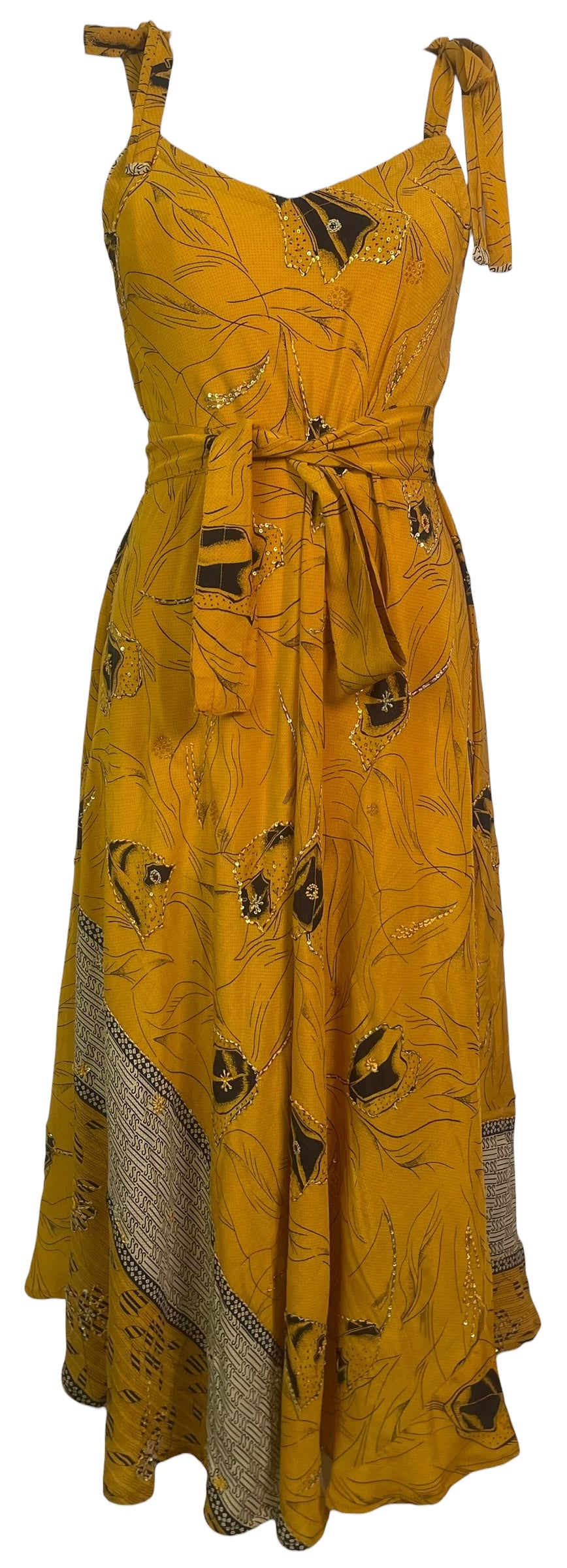 PRC8821 Avatar Pure Silk Maxi Dress with Belt