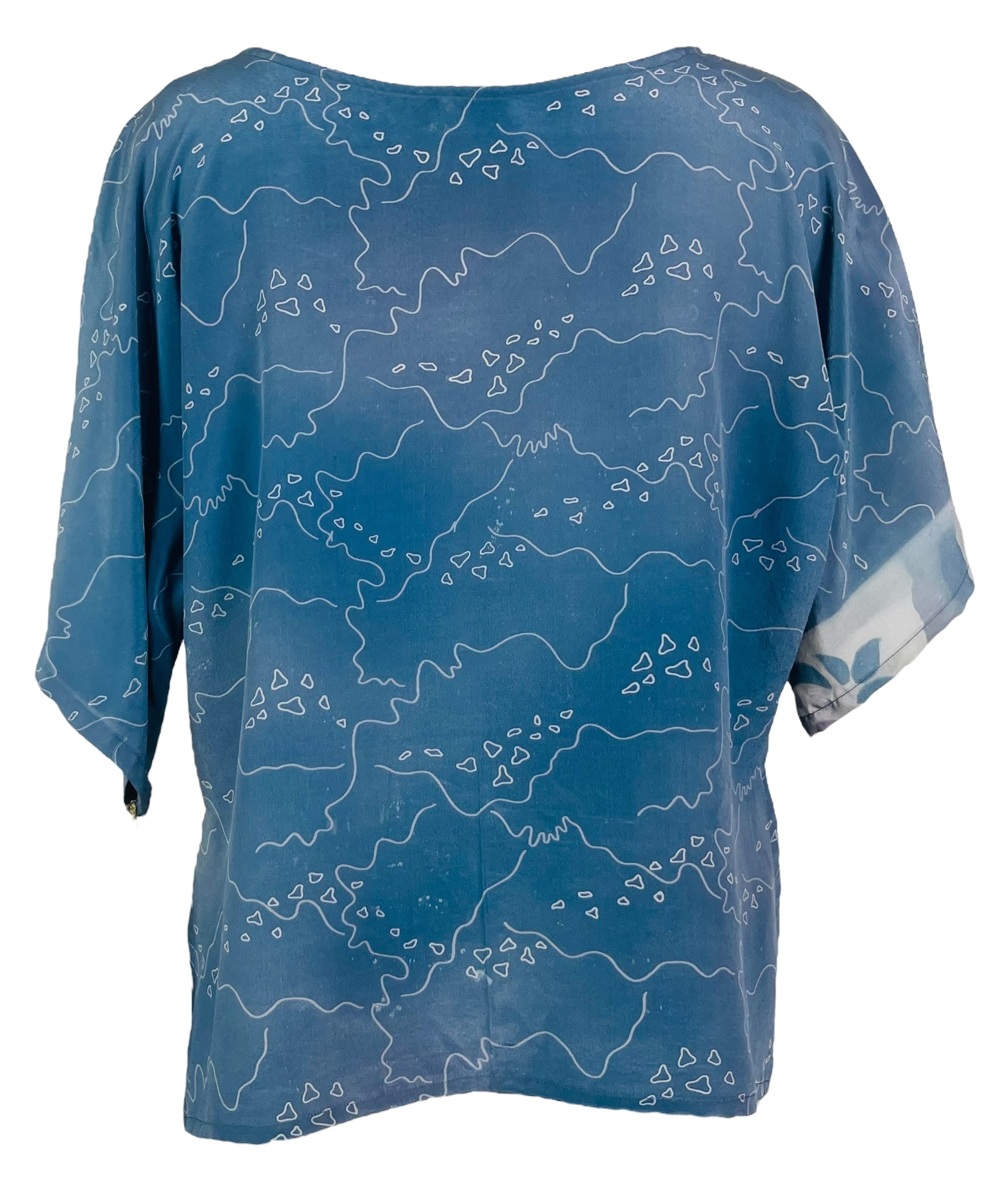 PRC7821 Wabi Sabi Pure Silk Side Slit Top