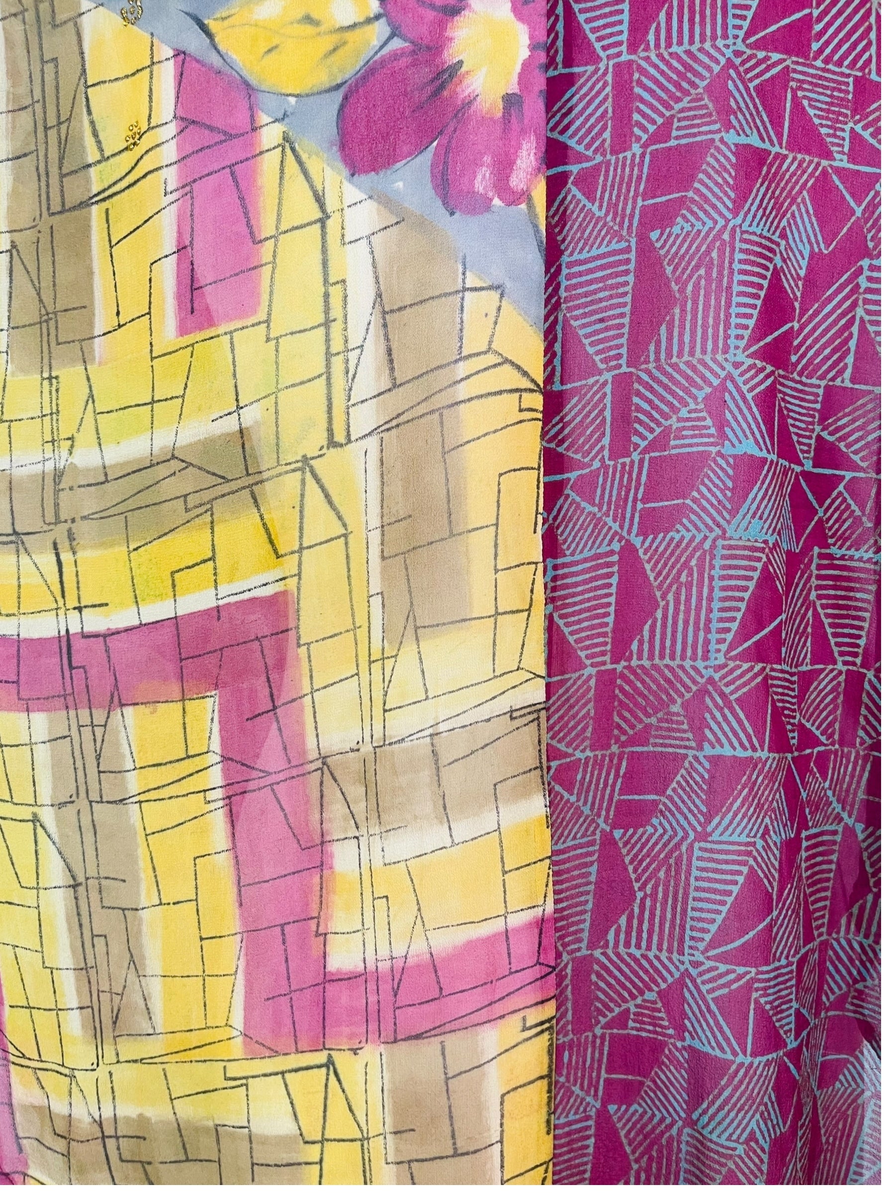 PRG7557 Sheer Avatar Pure Silk Waterfall Top