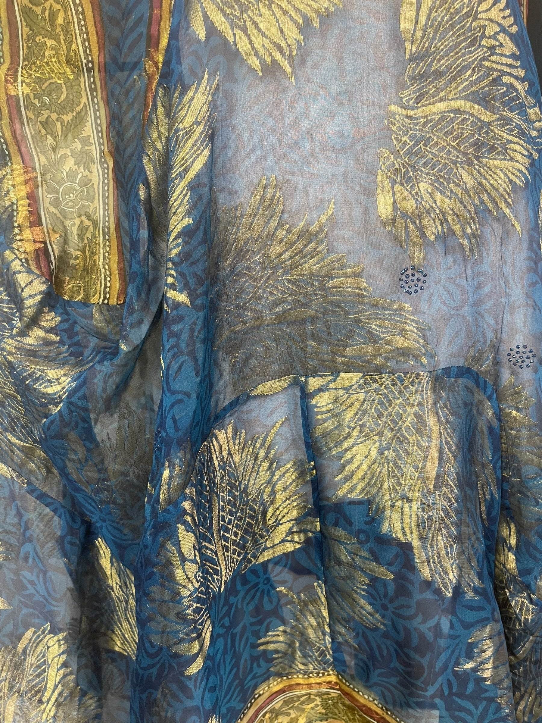 PREVIEW PRG8429 Sheer Avatar Pure Silk Sculptural Long Tunic Dress by FEBRUARY2026 – Handmade ethical Sculptural Dress from sariKNOTsari using upcycled silk. Designed in Canada for travel and slow fashion, loved from Toronto to LA to Sydney.