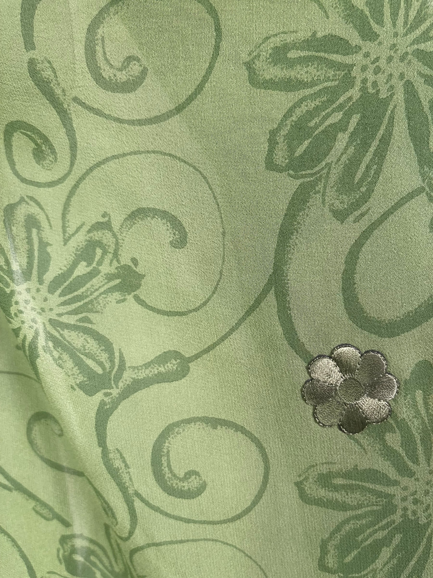 PRG8560 Sheer  Avatar Long Pure Silk Kimono Sleeved Duster with Belt