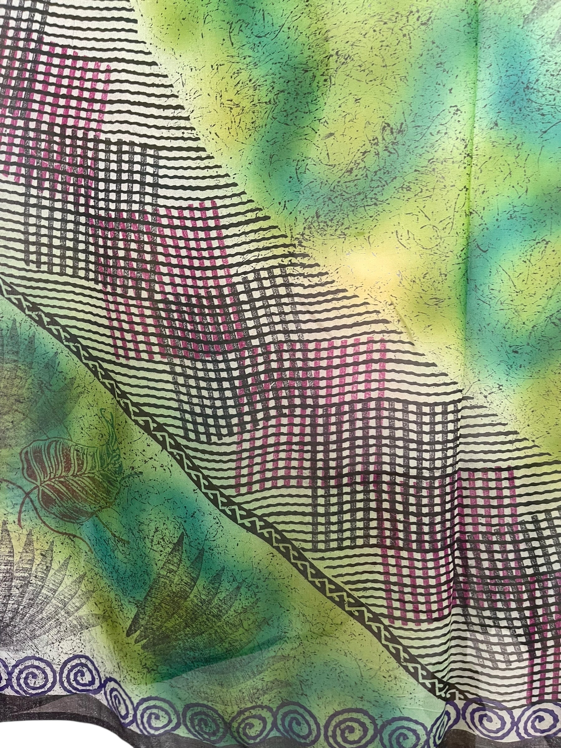 PREVIEW PRG8568 Sheer Avatar Pure Silk Midi Length Kaftan by MARCH2026 – Handmade ethical Midi Length Kaftan from sariKNOTsari using upcycled silk. Designed in Canada for travel and slow fashion, loved from Toronto to LA to Sydney. Featuring Zsiska, Bryn Walker and Artisan Leather coats by Rejean Pepin, Pepin designs