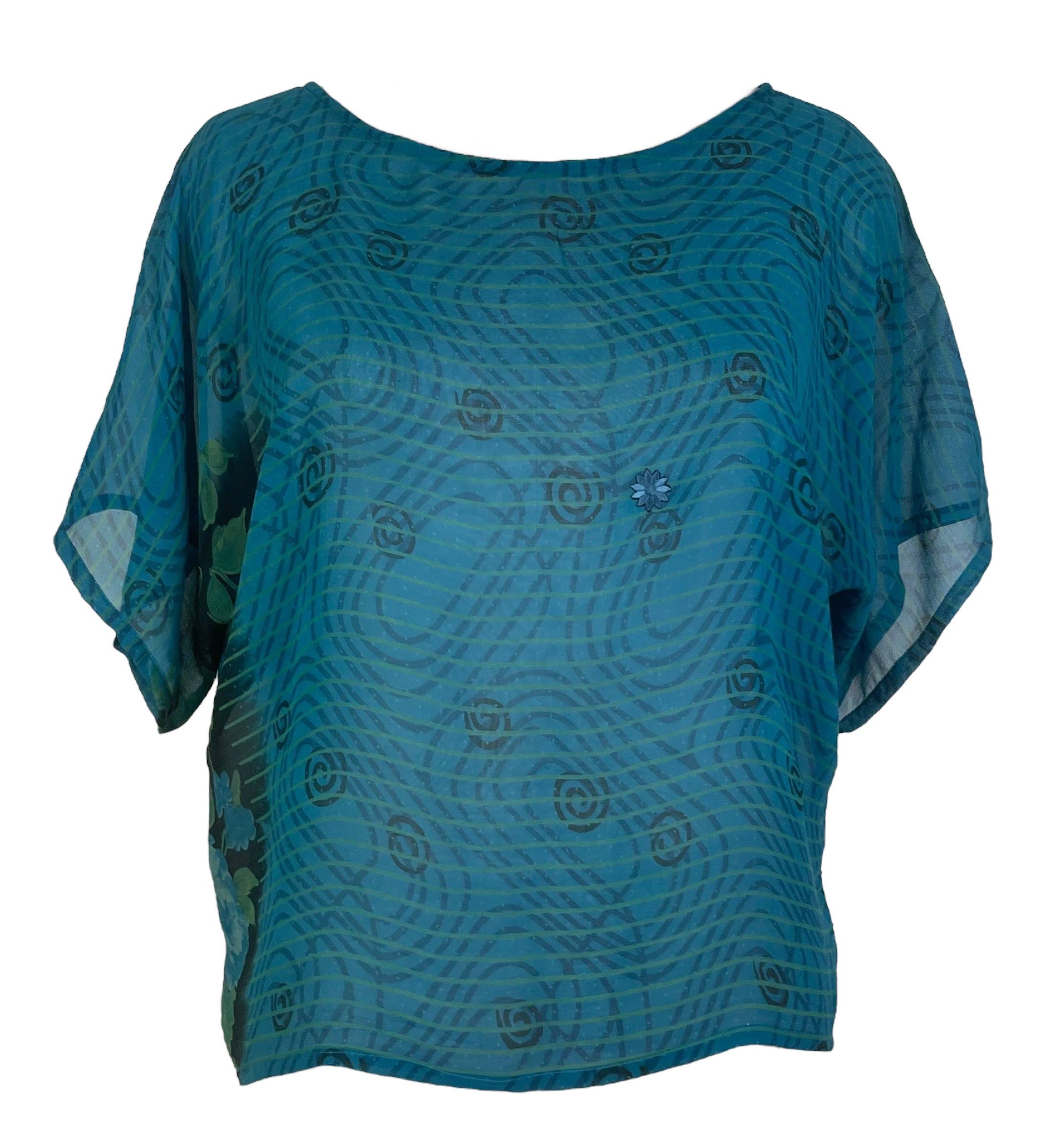 PRG7267 Sheer Avatar Pure Silk Boxy Top