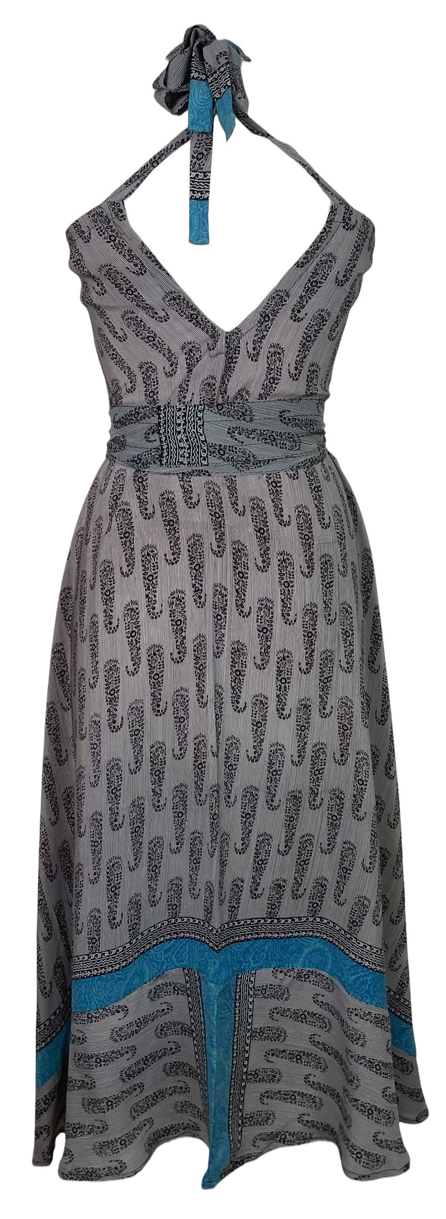 PREVIEW PRC8645 Avatar Pure Silk Maxi Dress with Belt by MARCH2026 – Handmade ethical Maxi Dress from sariKNOTsari using upcycled silk. Designed in Canada for travel and slow fashion, loved from Toronto to LA to Sydney.