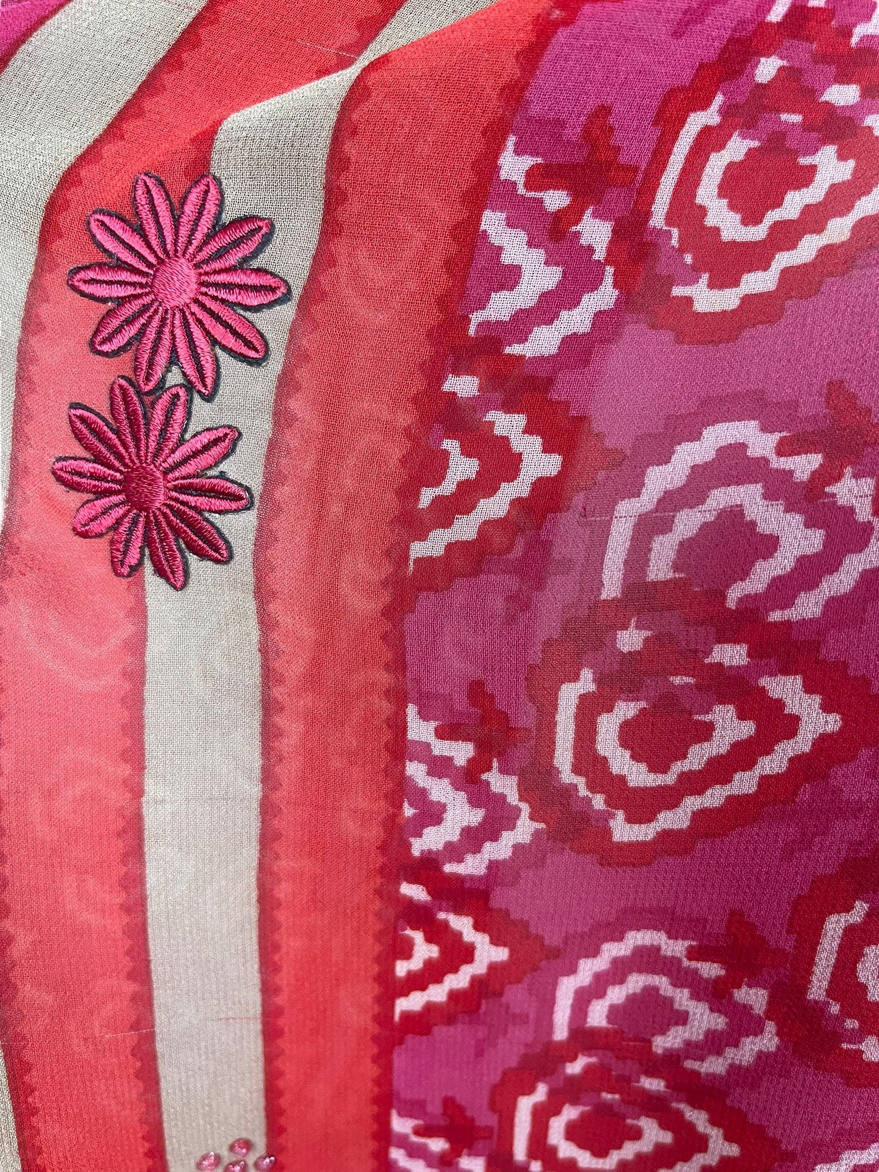 PRG7655 Sheer Avatar Long Pure Silk Kimono Sleeved Duster with Belt