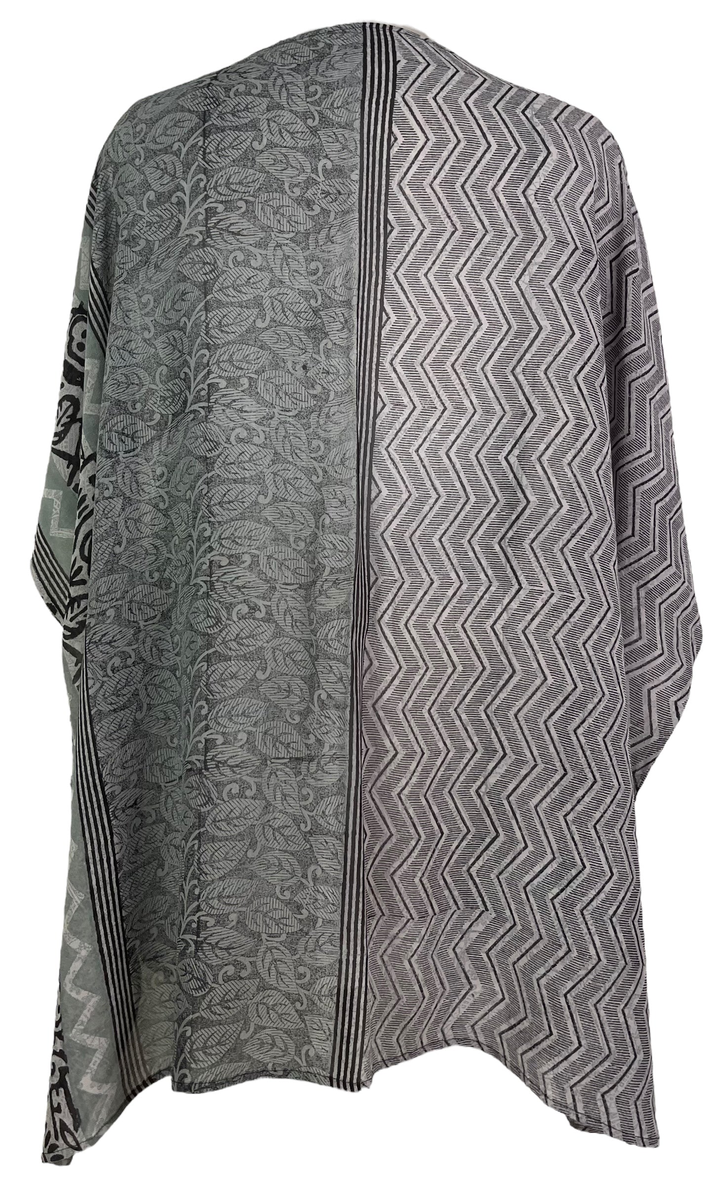 PRG7712 Sheer Wabi Sabi Pure Silk Short Kaftan Tunic With Slits