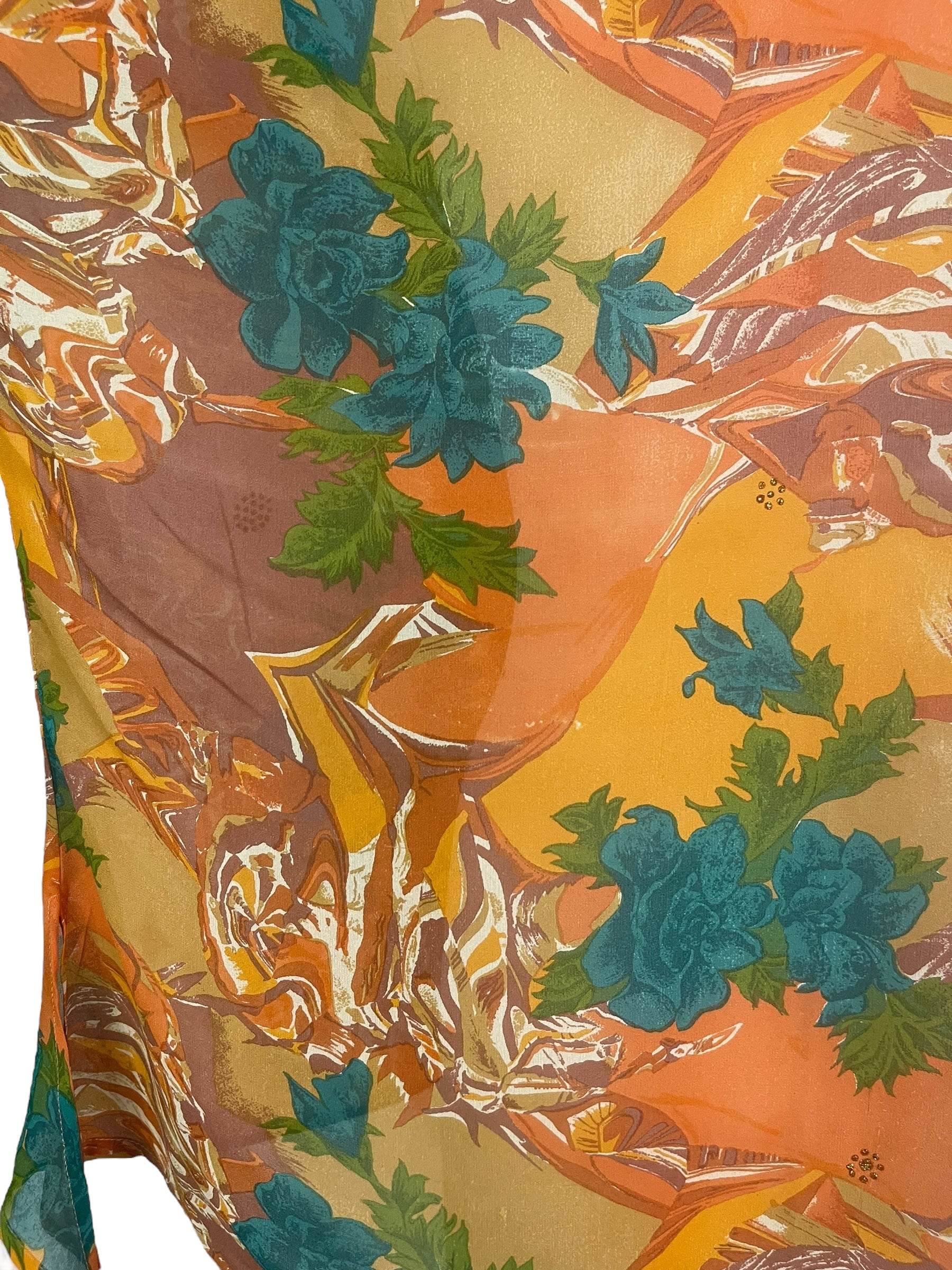 PRG7870 Sheer Avatar Pure Silk Long Tunic with Side Ties