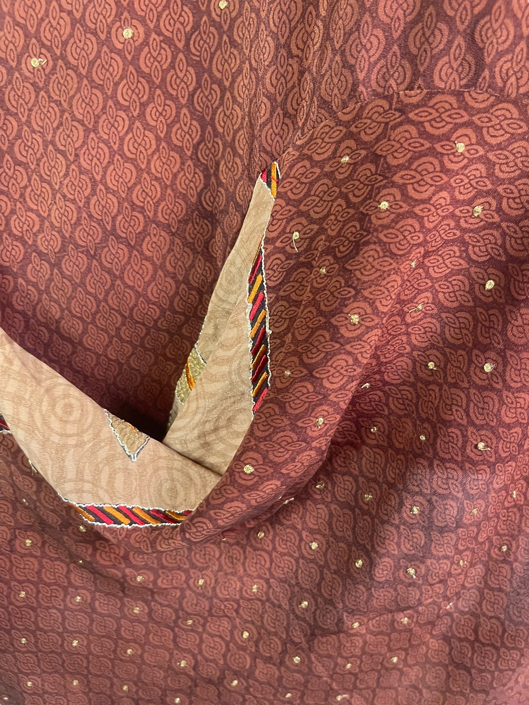 PRC7951 Wabi Sabi Pure Silk Self Pocket Tunic Dress