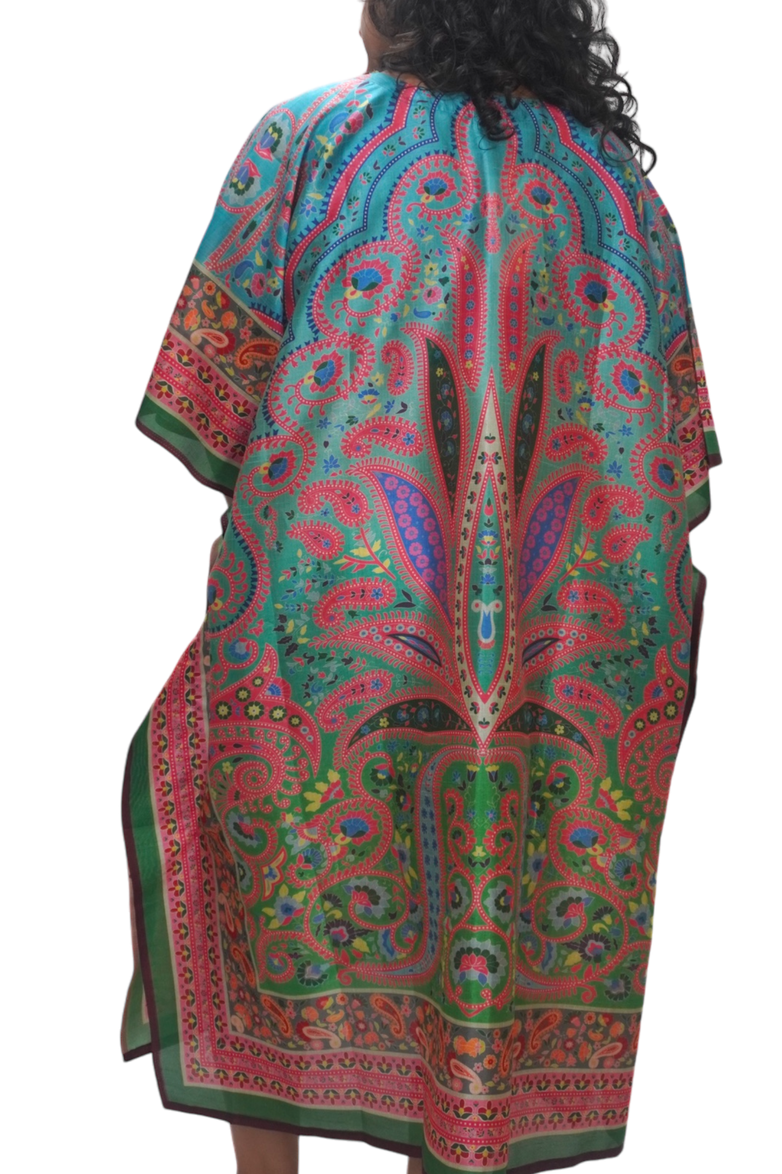 The Priya Silk Blend Midi Length Kaftan LOOSE FIT