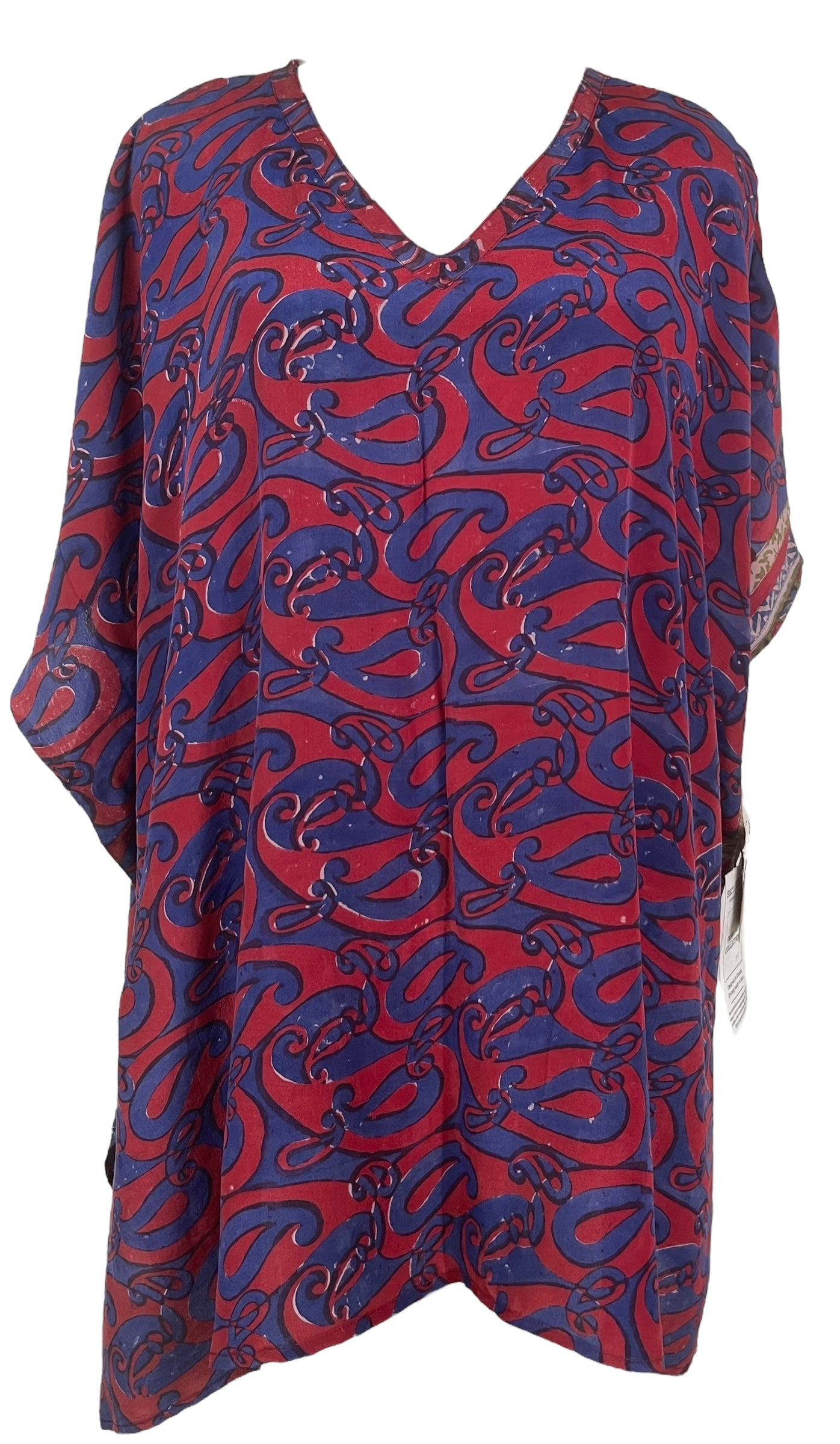 PRC7699 Wabi Sabi Pure Silk Short Kaftan Tunic With Slits