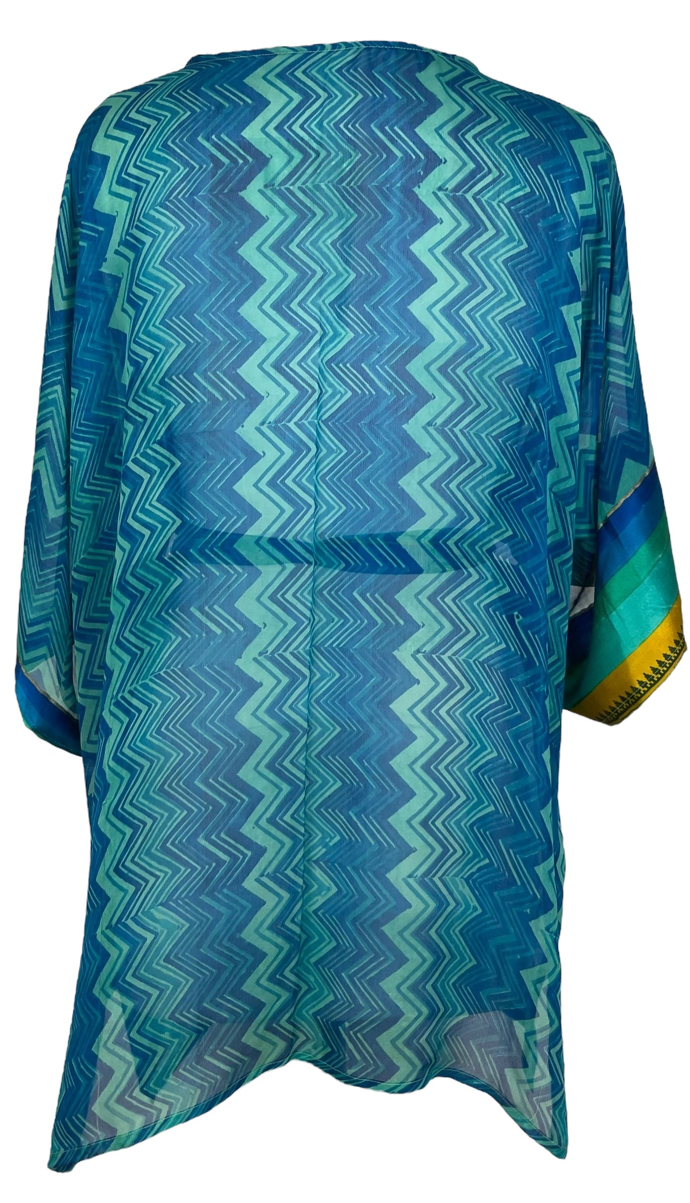 PRG7879 Sheer Avatar Pure Silk Kimono-Sleeved Jacket with Belt