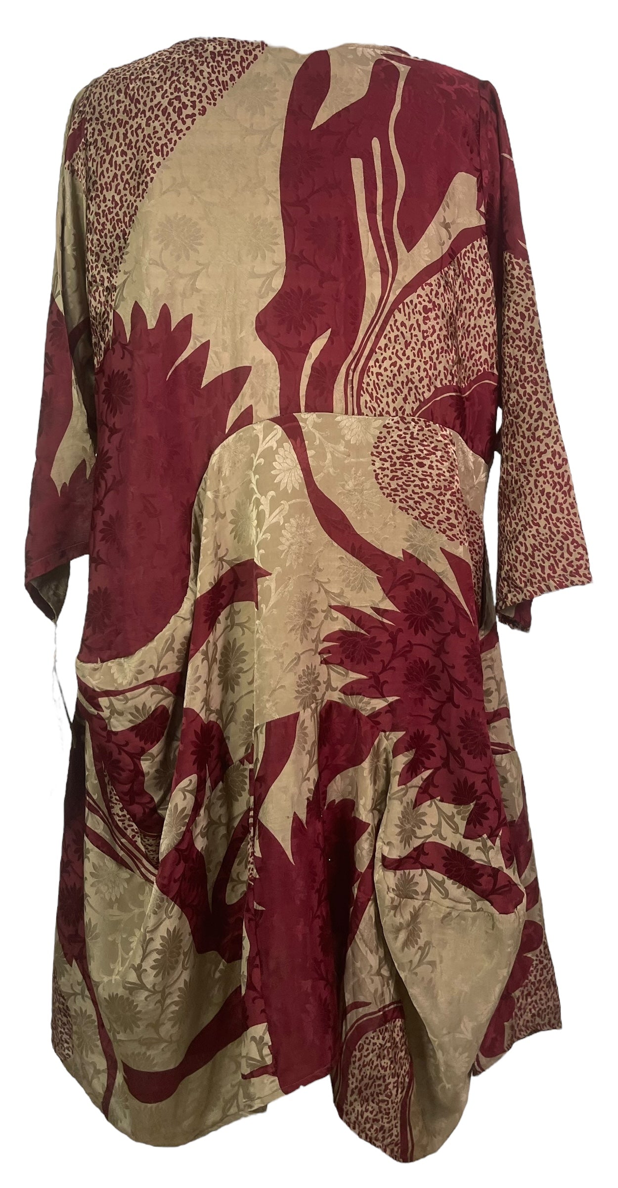 PRC7973 Wabi Sabi Sculptural Silk Long Tunic Dress