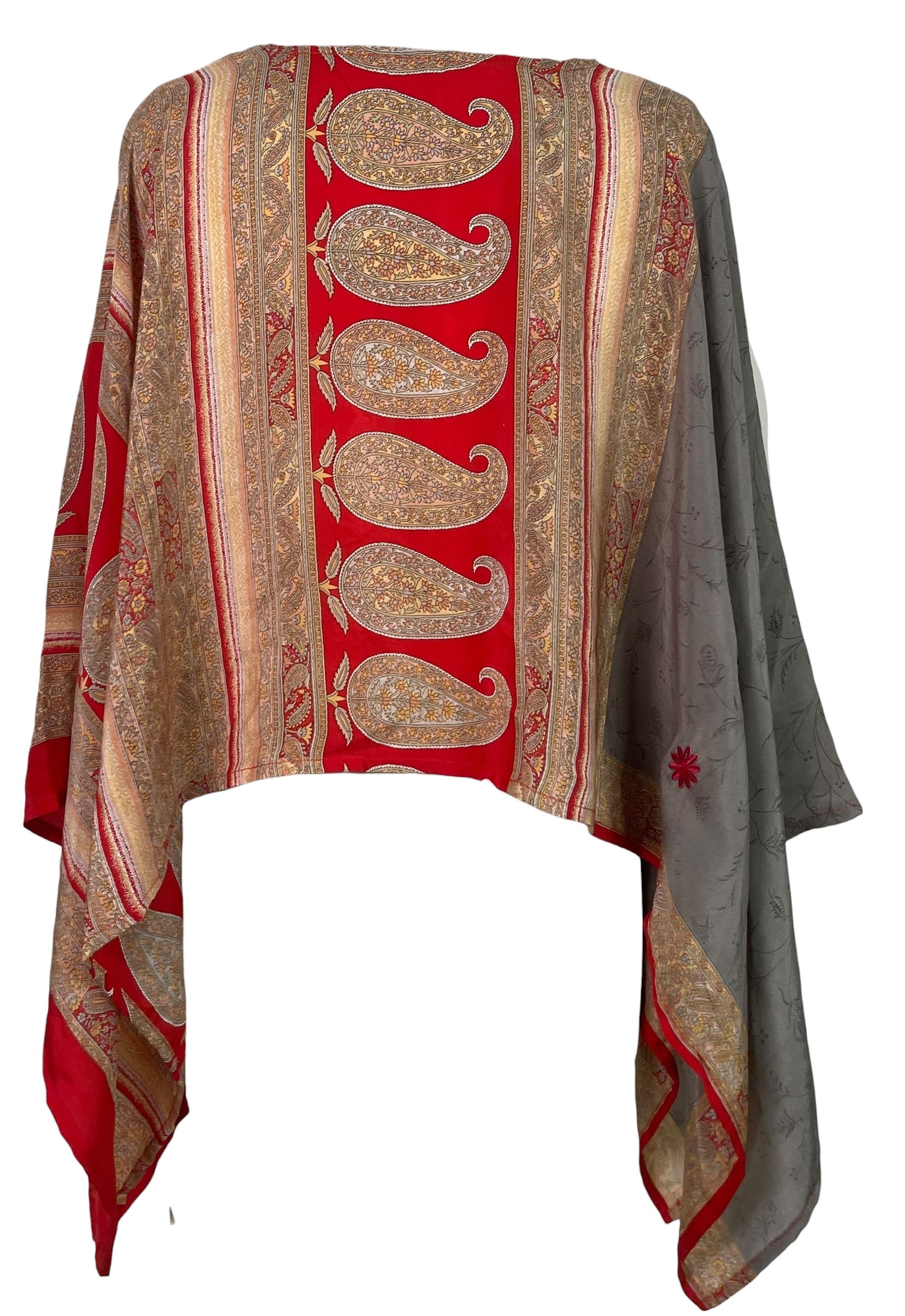 PREVIEW PRC8702 Avatar Pure Silk Capelet Poncho by MARCH2026 – Handmade ethical Poncho from sariKNOTsari using upcycled silk. Designed in Canada for travel and slow fashion, loved from Toronto to LA to Sydney.