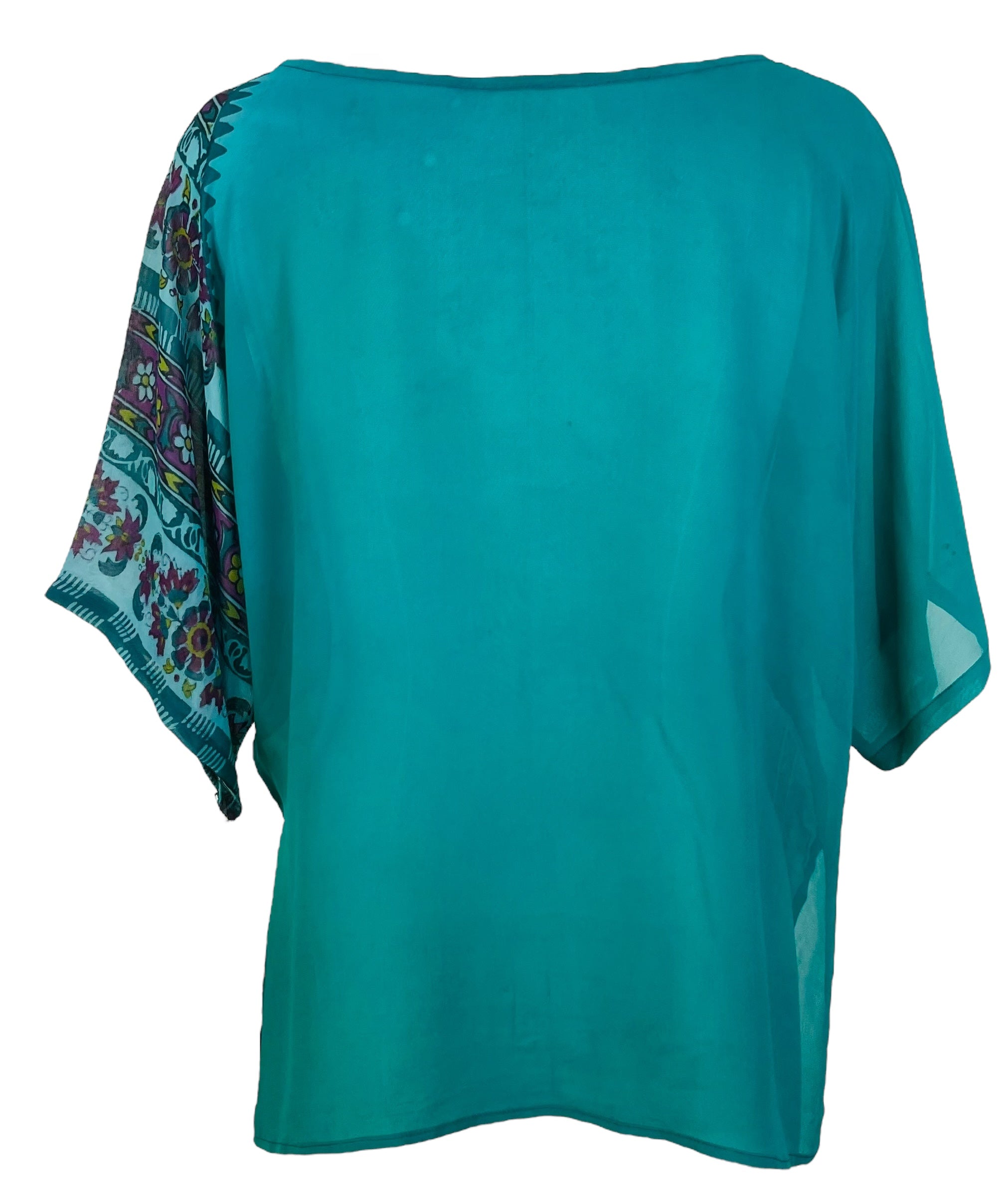 PRG7910 Sheer Wabi Sabi Pure Silk Side Slit Top