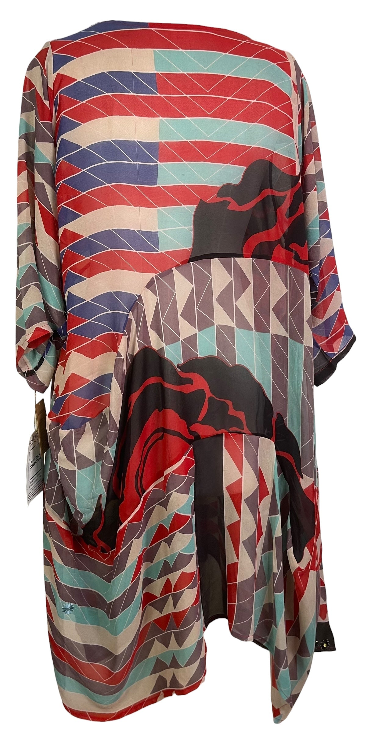 PRG8921 Sheer Wabi Sabi Sculptural Silk Long Tunic Dress by 15 FEBRUARY 2026 – Handmade ethical Sculptural Dress from sariKNOTsari using upcycled silk. Designed in Canada for travel and slow fashion, loved from Toronto to LA to Sydney.