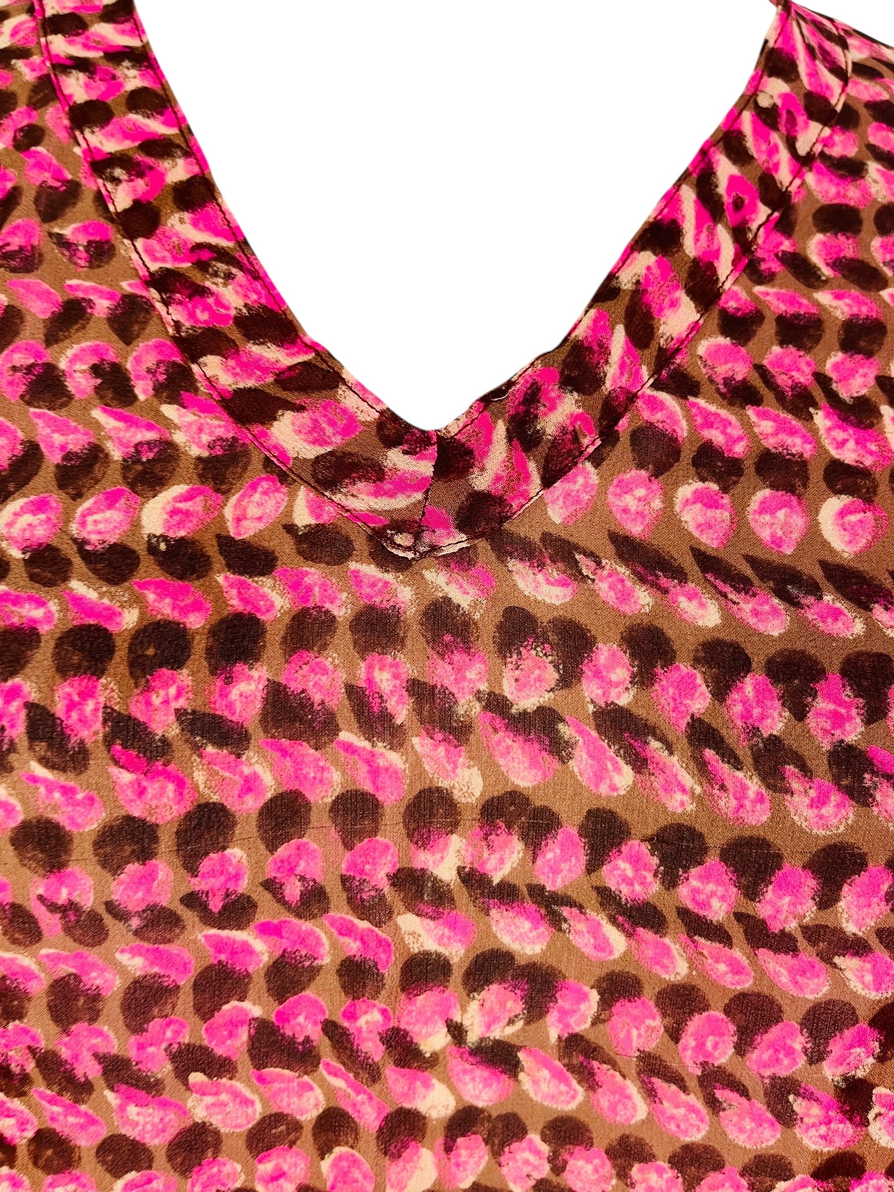 PRG7484 Sheer Avatar Pure Silk Short Kaftan Tunic with Slits