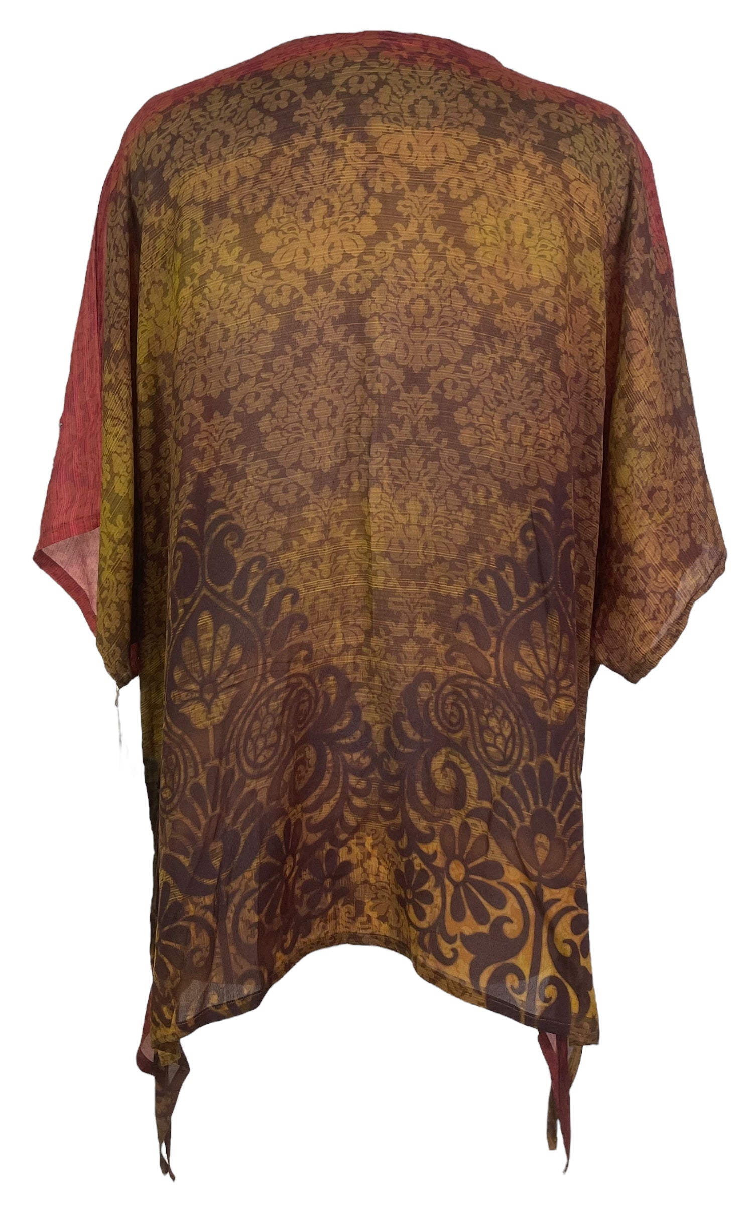 PRG8055 Sheer Avatar Pure Silk Long Tunic with Side Ties
