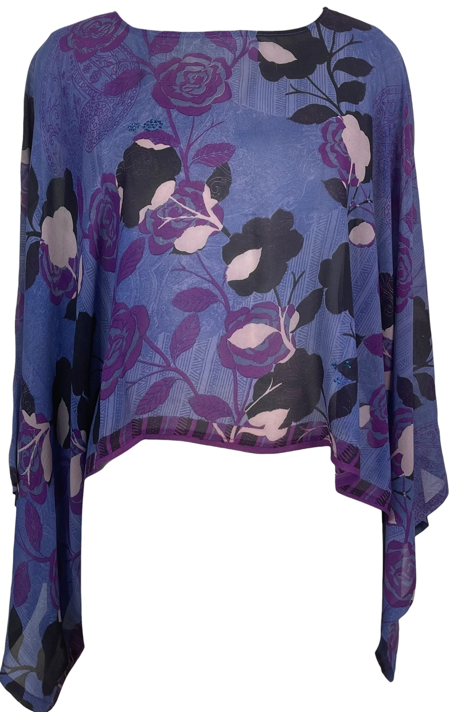 PREVIEW PRG8534 Sheer  Avatar Pure Silk Kimono-Sleeved Top
