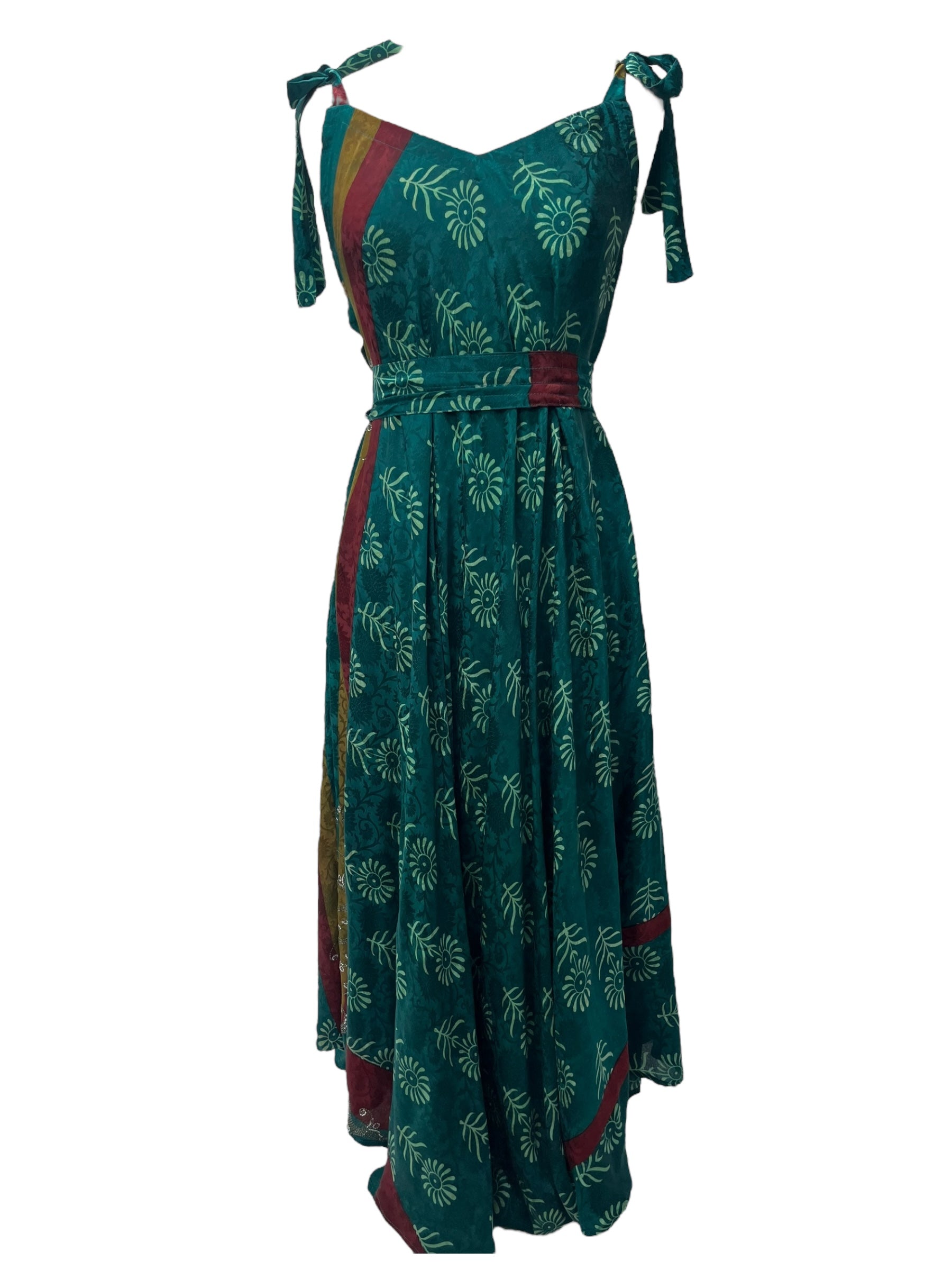 PRC528 Avatar Pure Silk Maxi Dress with Belt