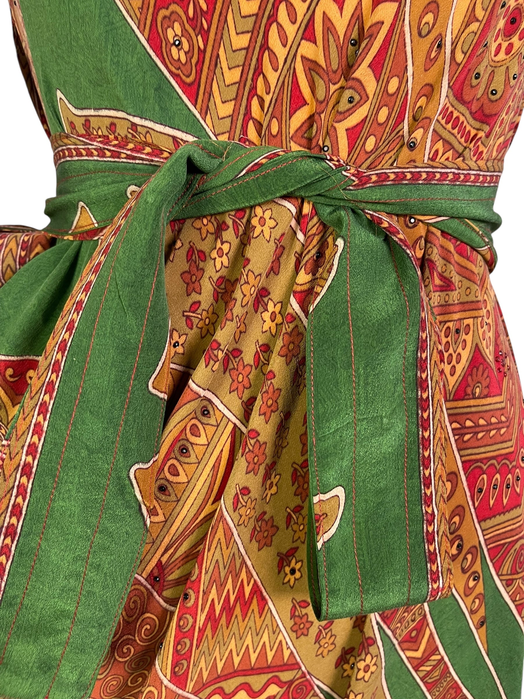 PRC7232 Avatar Pure Silk Maxi Dress with Belt