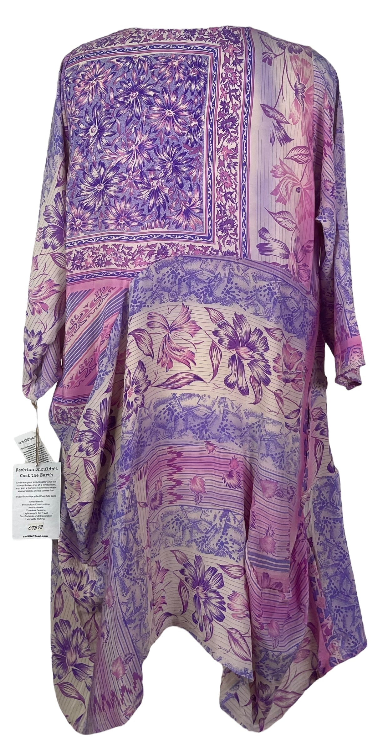 PRC7898 Avatar Pure Silk Sculptural Long Tunic Dress