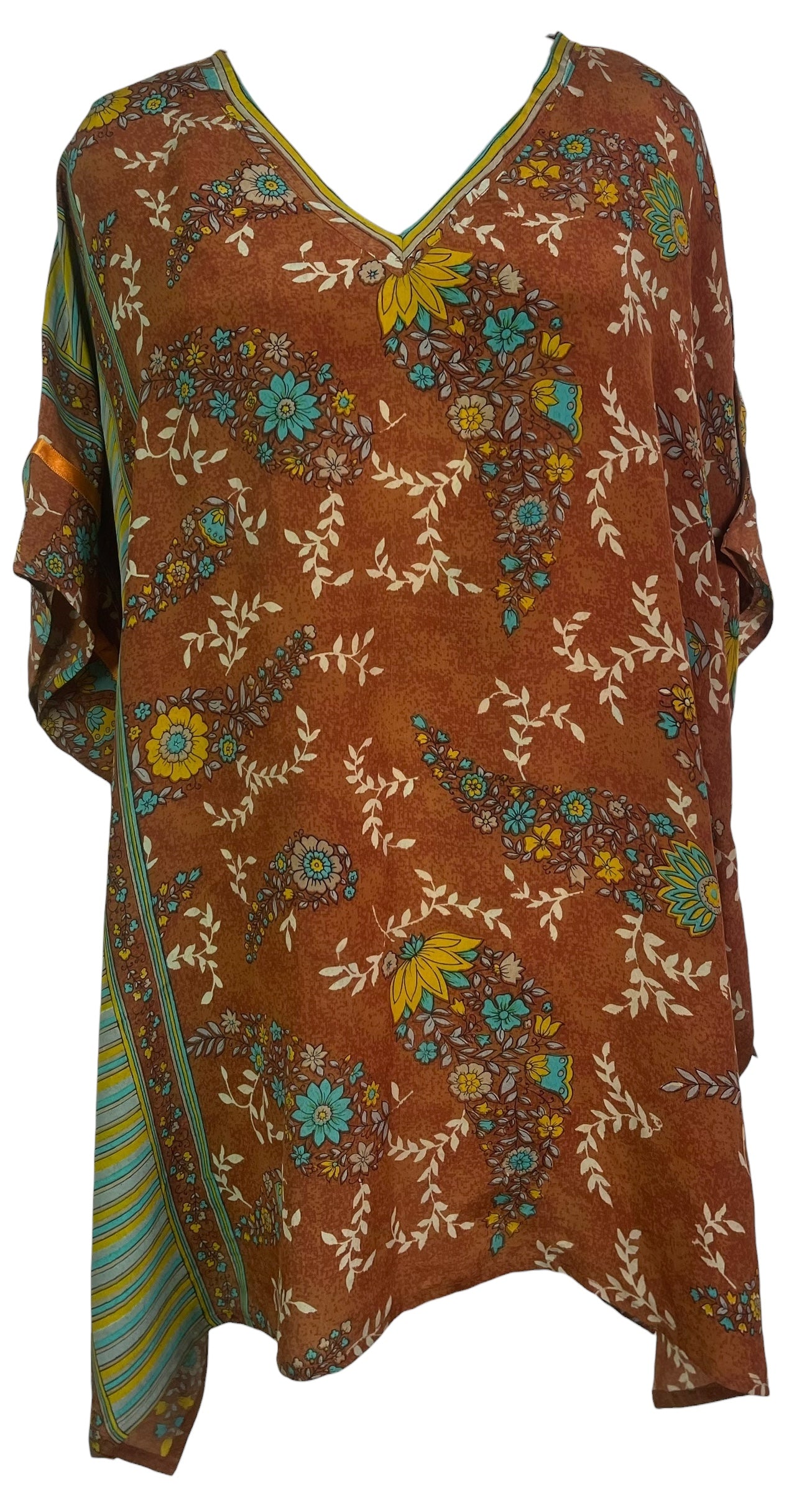 PREVIEW PRC8460 Wabi Sabi Pure Silk Short Kaftan Tunic With Slits