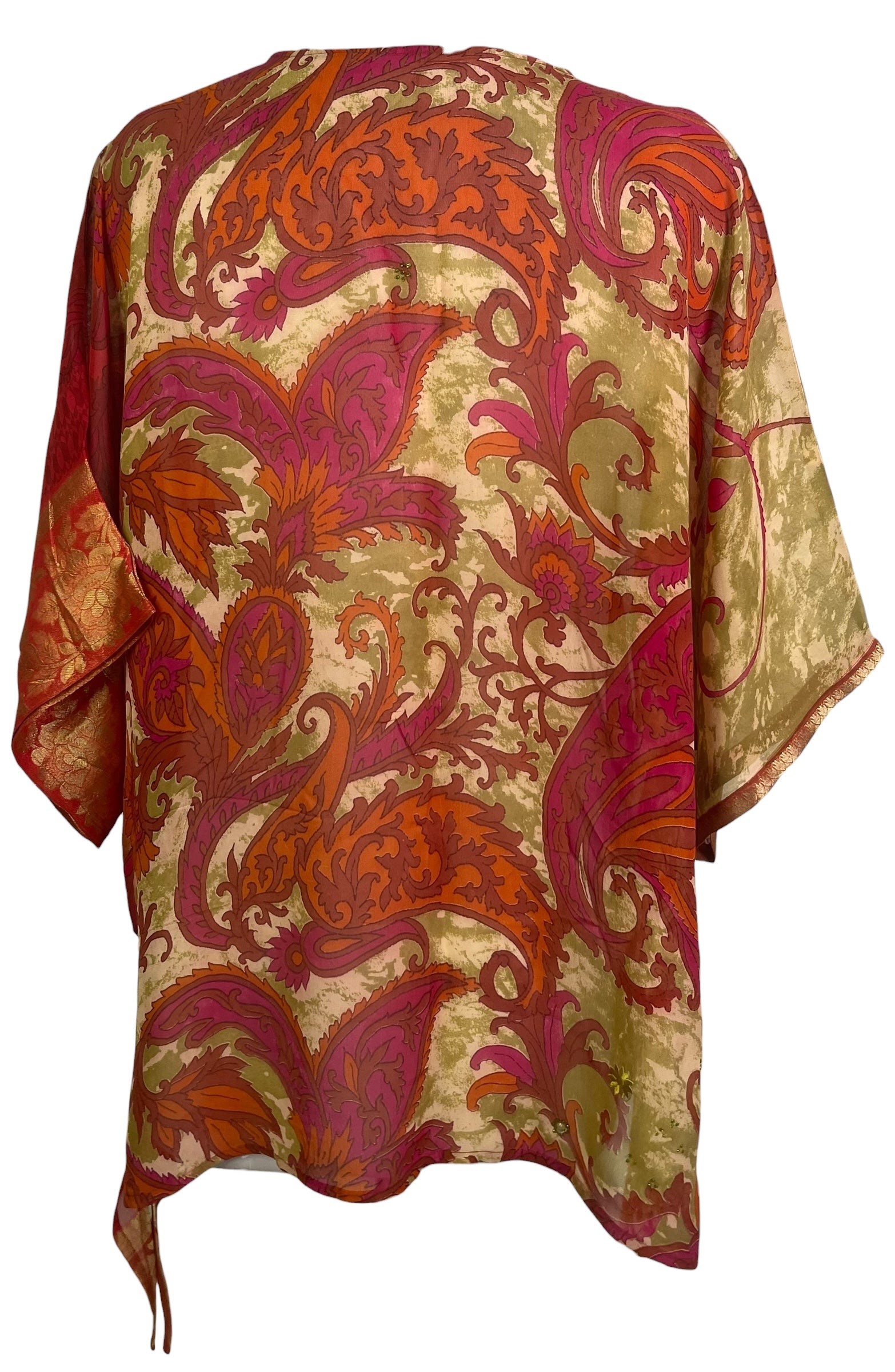 PRG8851 Sheer Avatar Pure Silk Long Tunic with Side Ties by 15 FEBRUARY 2026 – Handmade ethical Side Tie Tunic from sariKNOTsari using upcycled silk. Designed in Canada for travel and slow fashion, loved from Toronto to LA to Sydney.