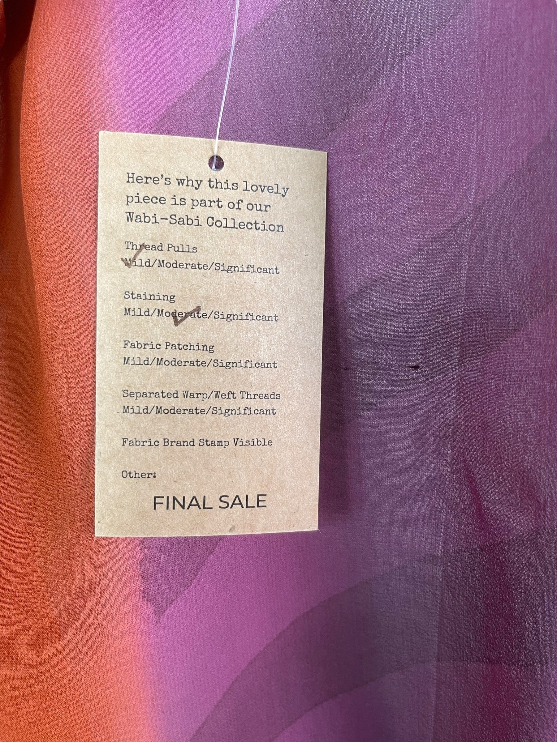 PRG7568 Sheer Wabi Sabi Pure Silk Side Slit Top by DECEMBER2025 – Handmade ethical Side Slit Top from sariKNOTsari using upcycled silk. Designed in Canada for travel and slow fashion, loved from Toronto to LA to Sydney.