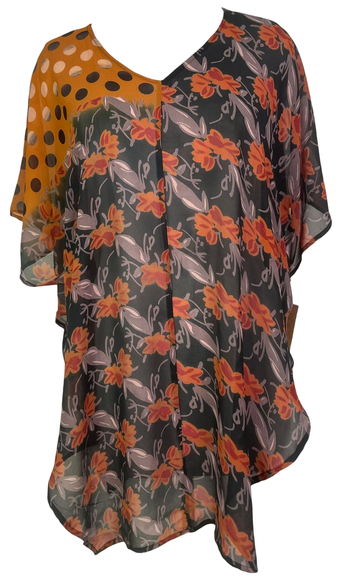 PRG8600 Sheer Wabi Sabi Pure Silk Waterfall Top