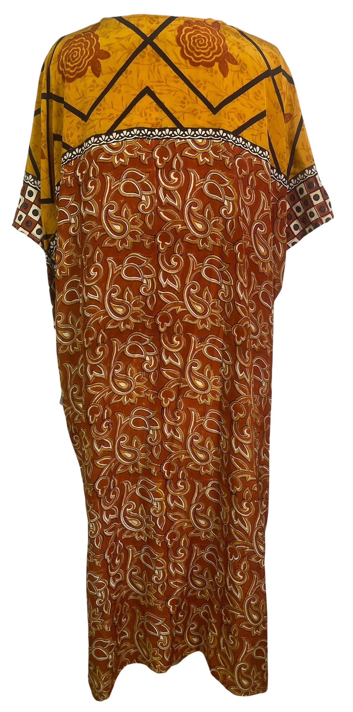 PRC8883 Avatar Long Pure Silk Kimono Sleeved Duster with Belt