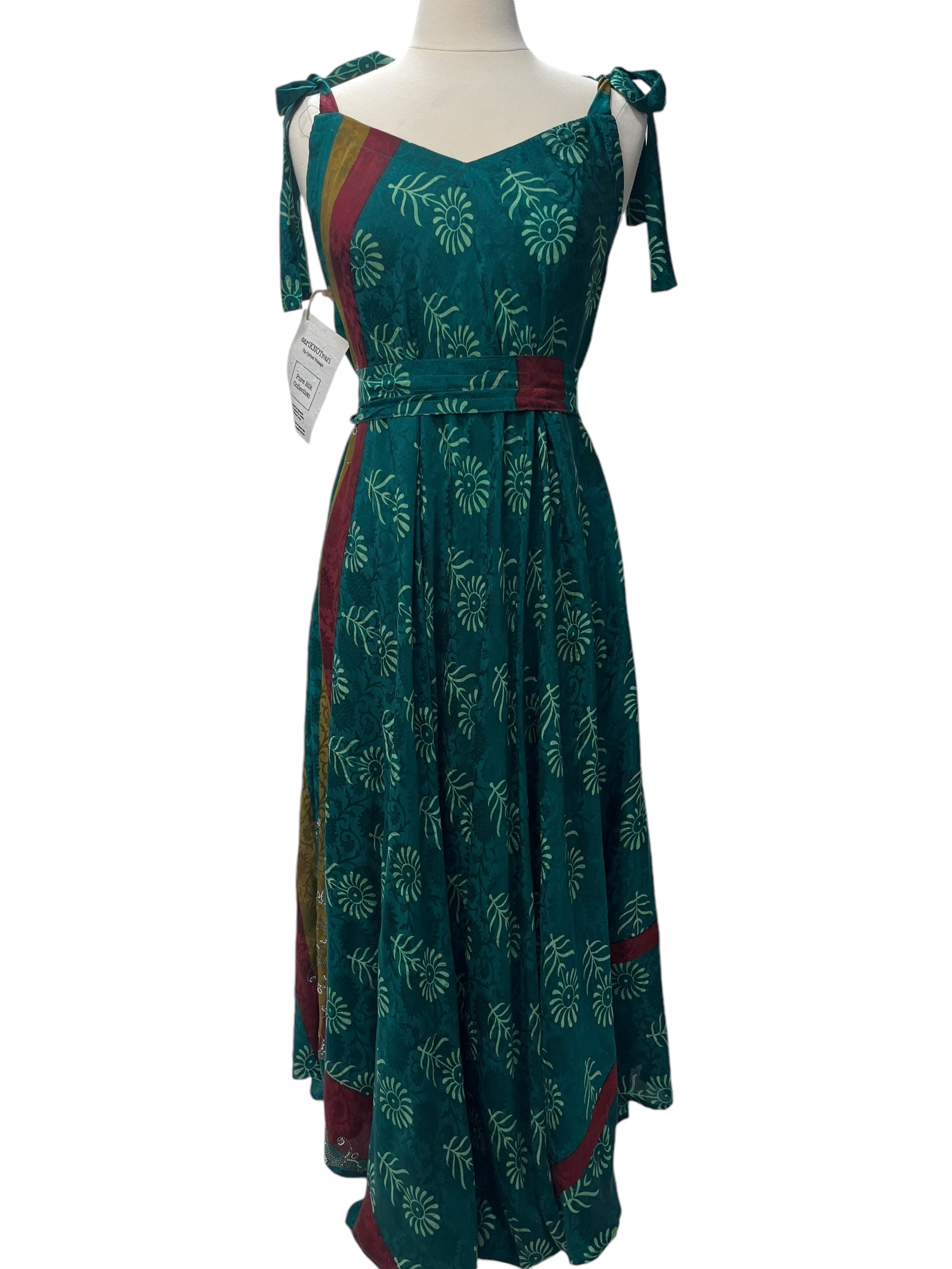 PRC528 Avatar Pure Silk Maxi Dress with Belt