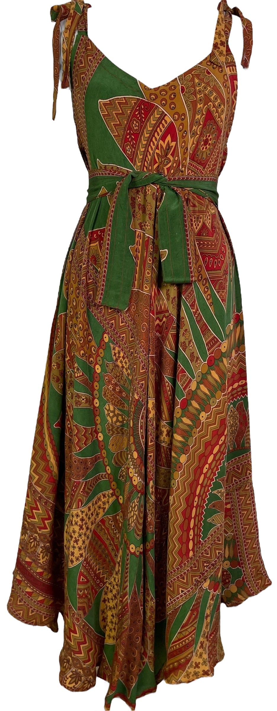 PRC7232 Avatar Pure Silk Maxi Dress with Belt